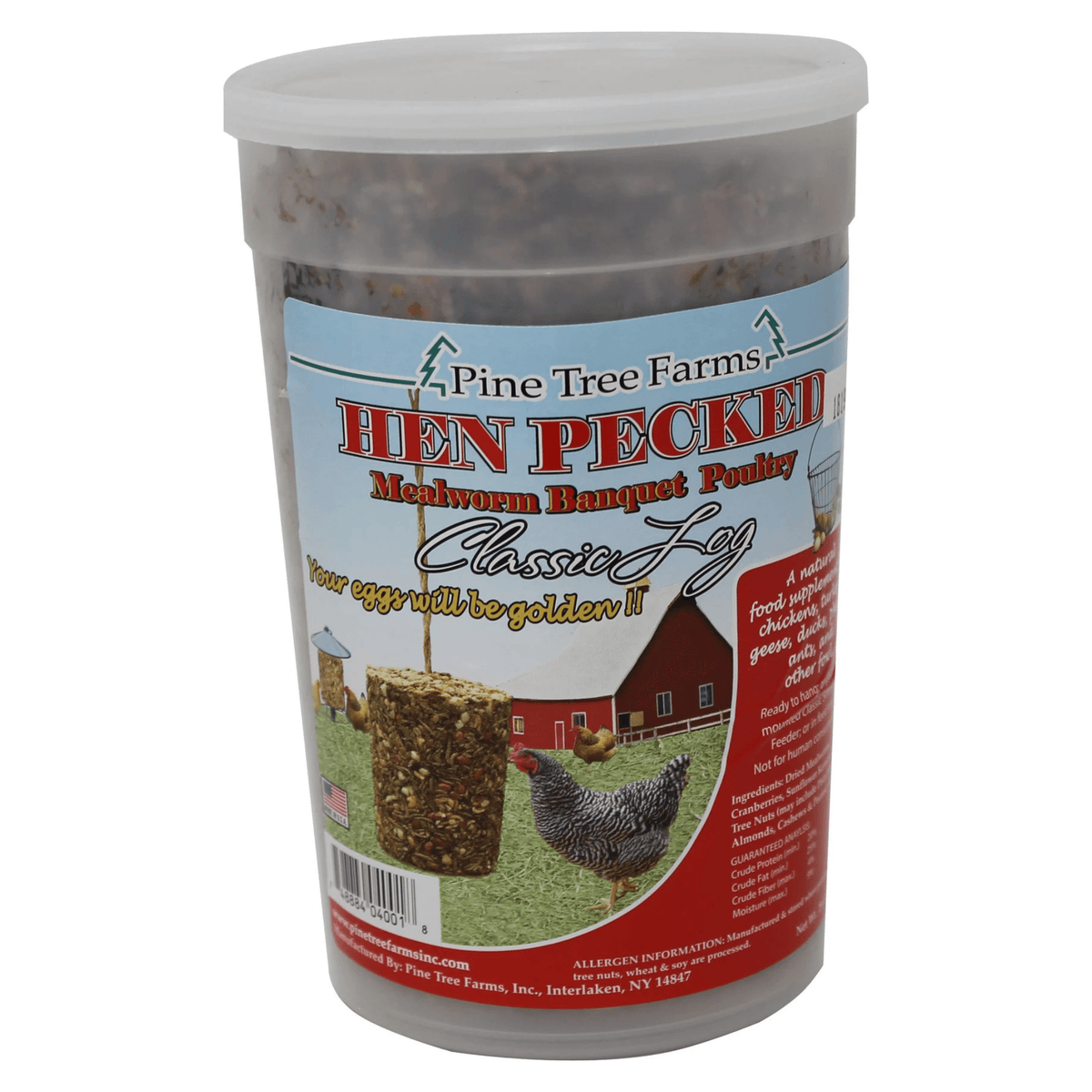 Hen Pecked Mealworm Banquet Log — Hanging Poultry Treat - Cluck It All Farms