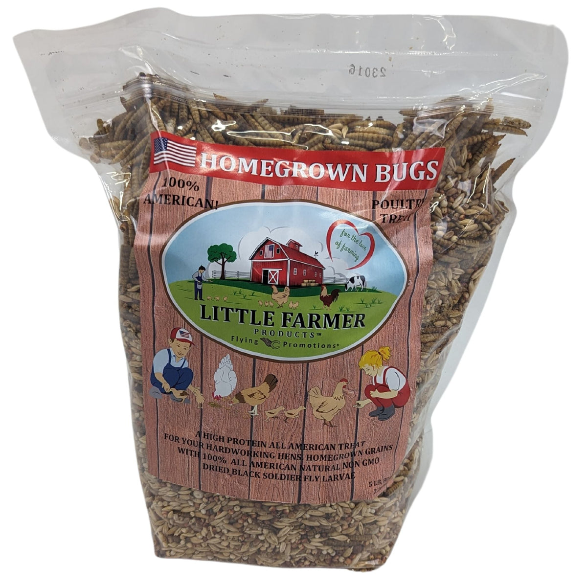Homegrown Bugs Premium Black Soldier Fly Grubs and Grains Chicken Treats - Cluck It All Farms
