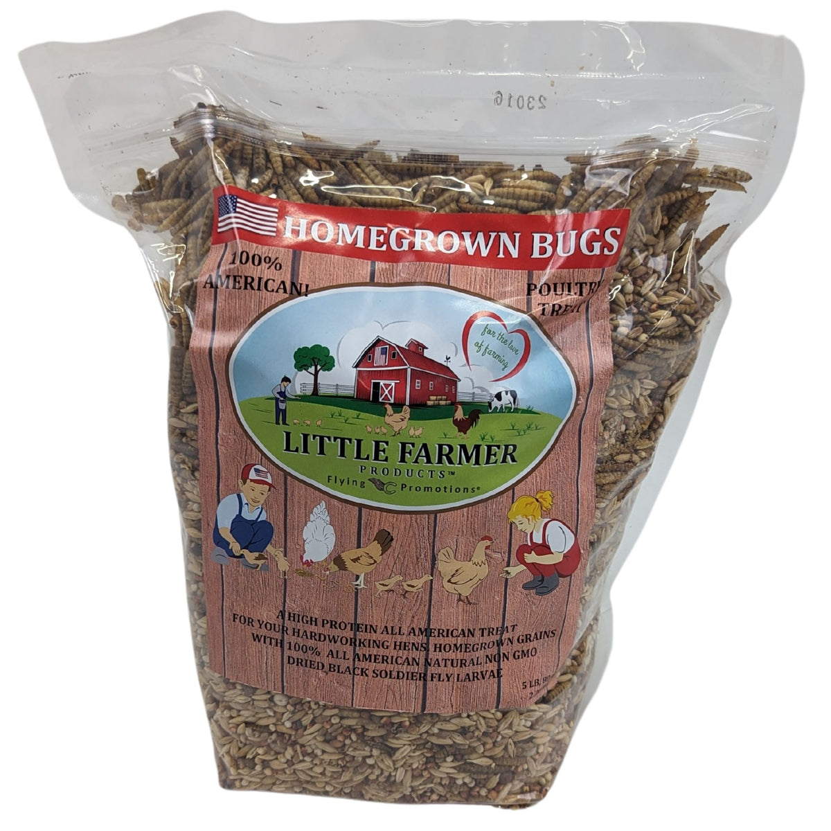Homegrown Bugs Premium Black Soldier Fly Grubs and Grains Chicken Treats
