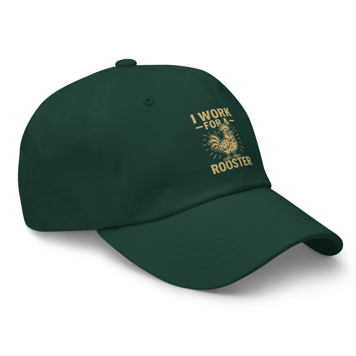 I Work for a Rooster Dad Hat - Cluck It All Farms