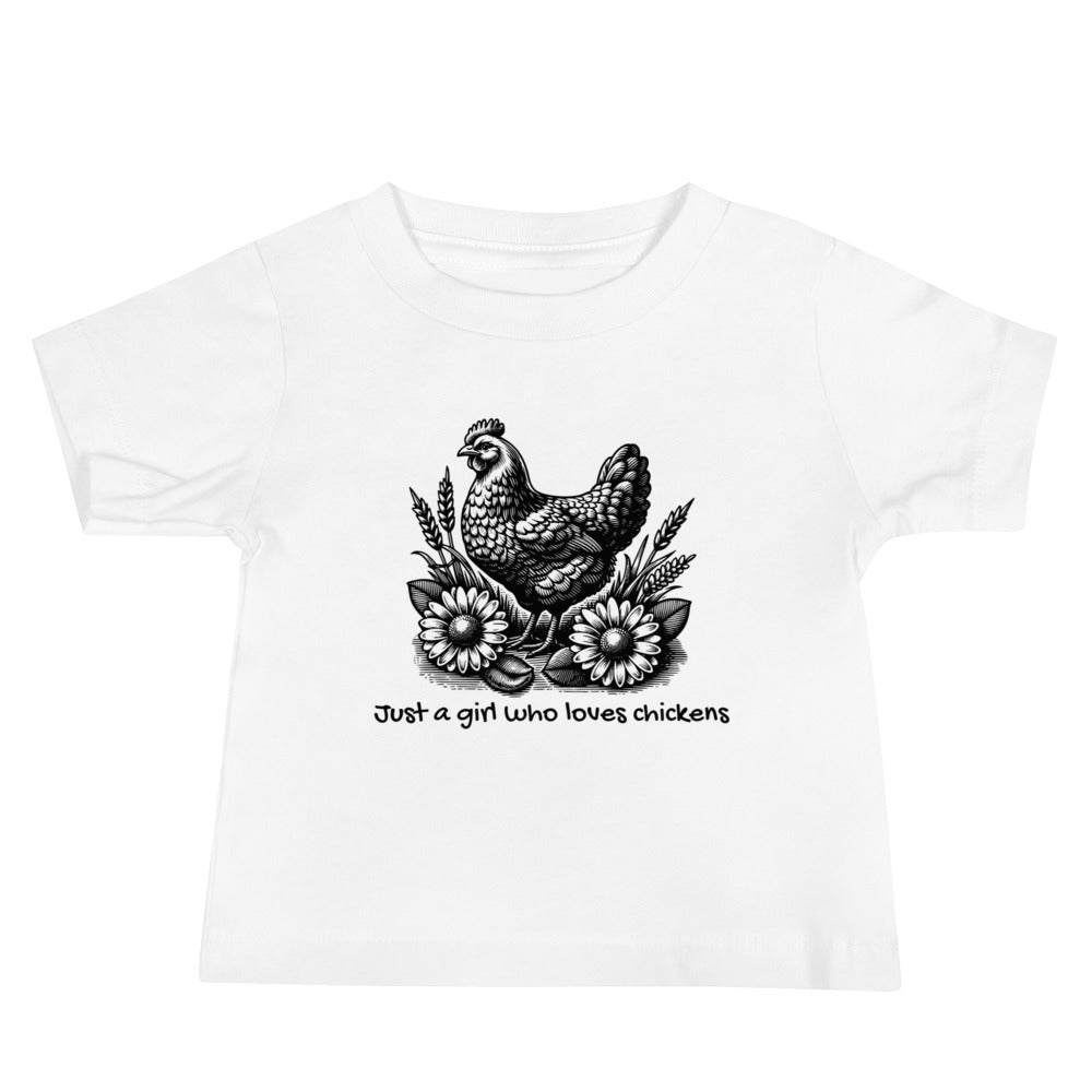 Just a Girl Who Loves Chickens Baby Jersey Short Sleeve Tee - Cluck It All Farms