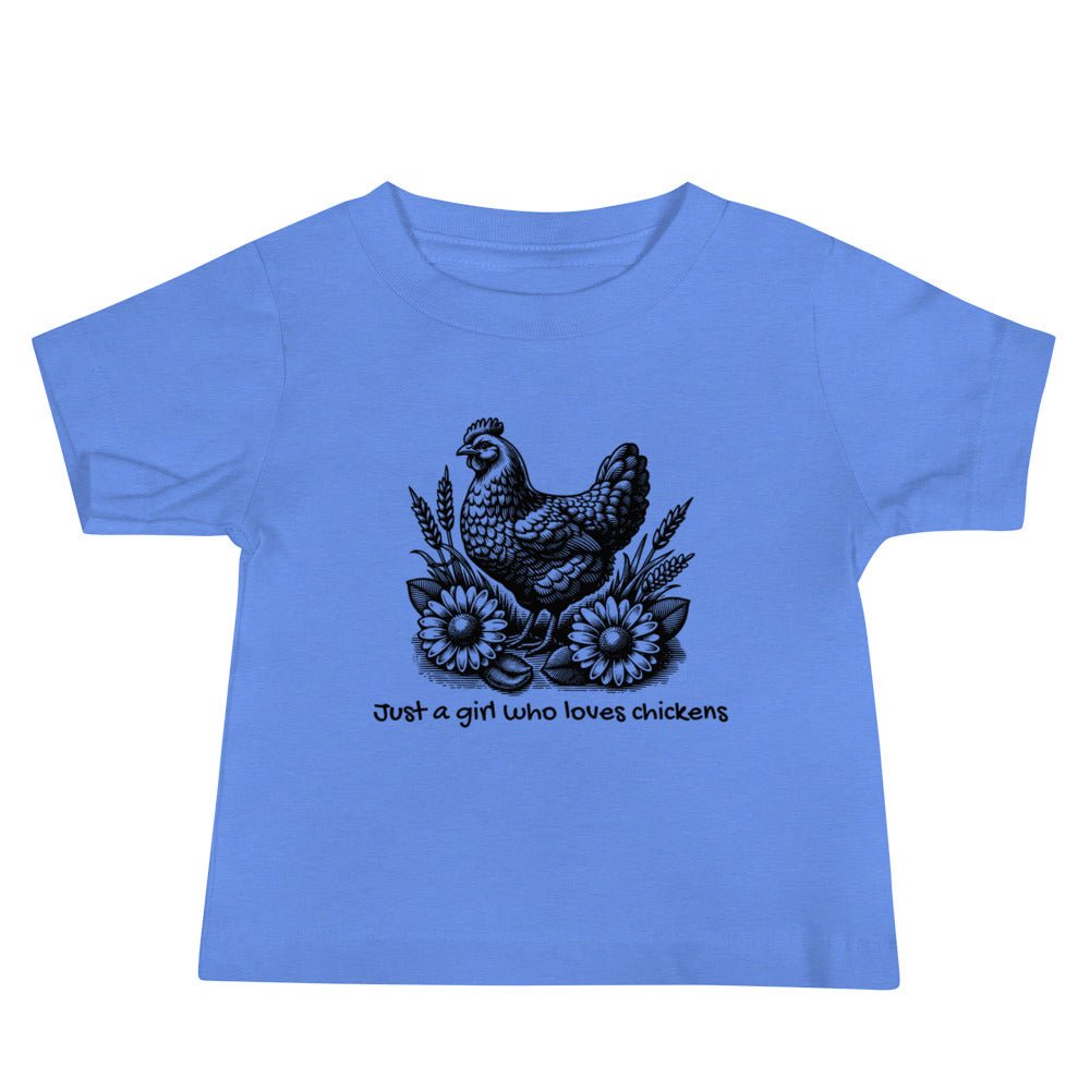 Just a Girl Who Loves Chickens Baby Jersey Short Sleeve Tee - Cluck It All Farms