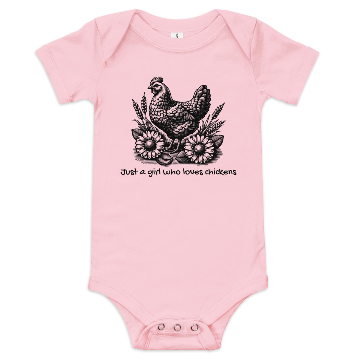 Just a Girl Who Loves Chickens Baby Short Sleeve Onesie - Cluck It All Farms