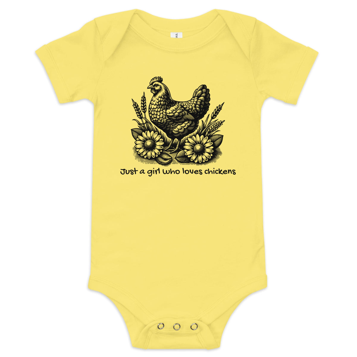 Just a Girl Who Loves Chickens Baby Short Sleeve Onesie - Cluck It All Farms