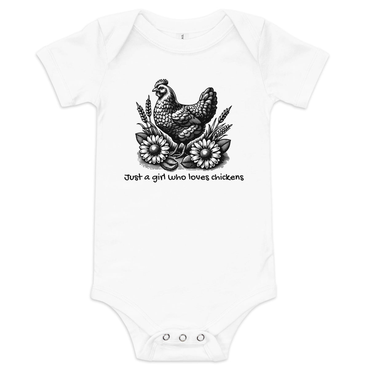 Just a Girl Who Loves Chickens Baby Short Sleeve Onesie - Cluck It All Farms
