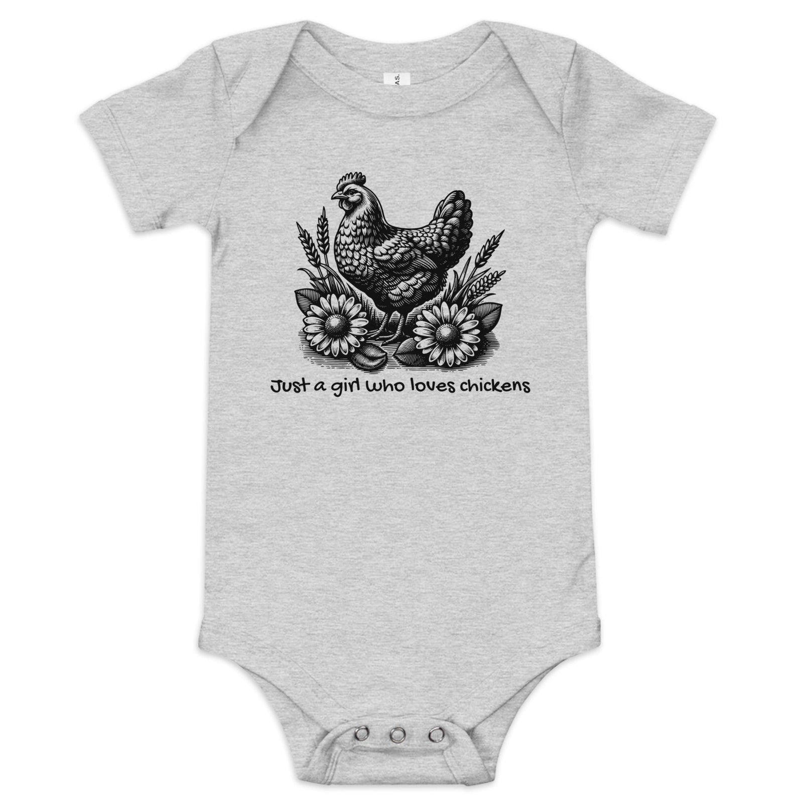 Just a Girl Who Loves Chickens Baby Short Sleeve Onesie - Cluck It All Farms