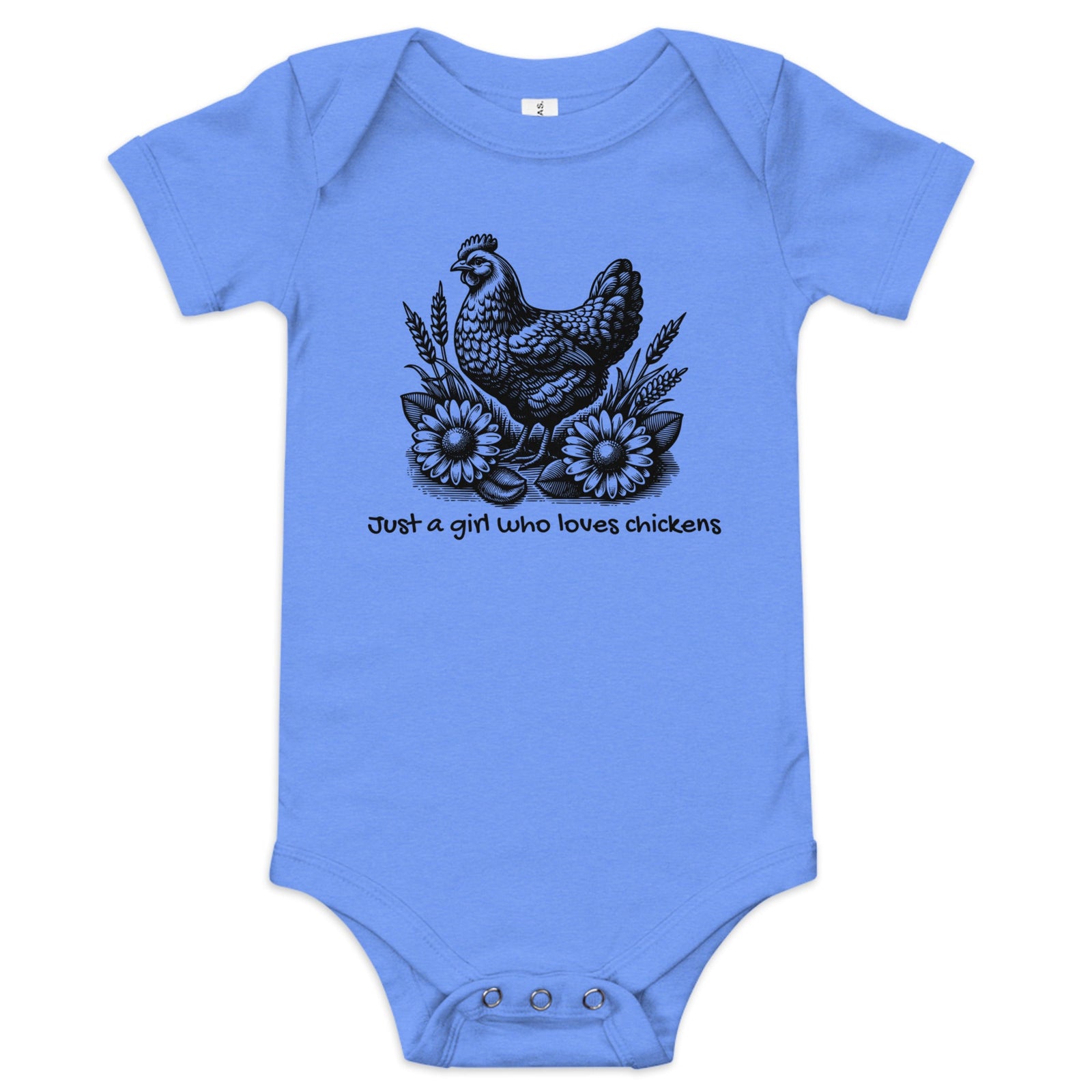 Just a Girl Who Loves Chickens Baby Short Sleeve Onesie - Cluck It All Farms