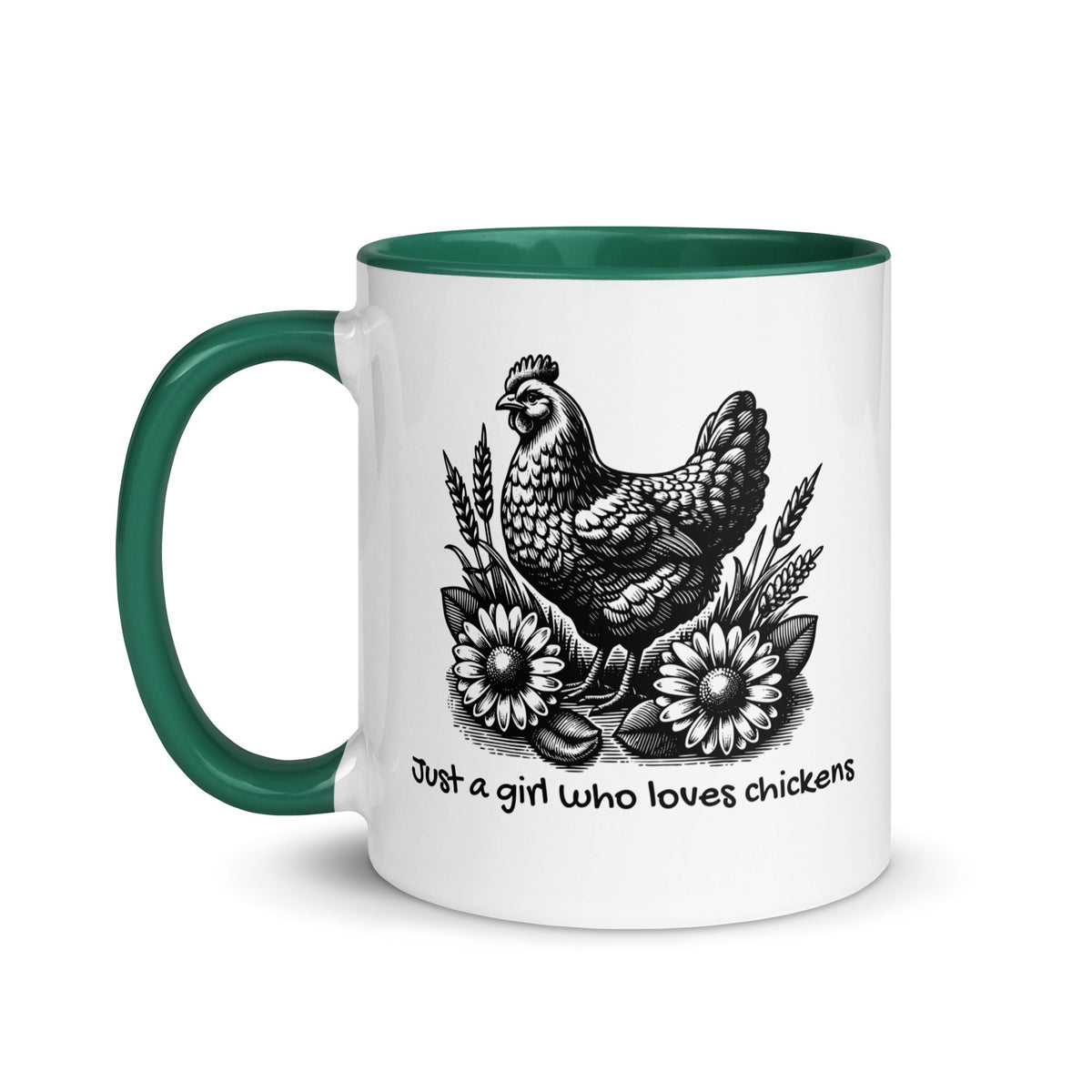 Just a Girl Who Loves Chickens Colored Mug - Cluck It All Farms