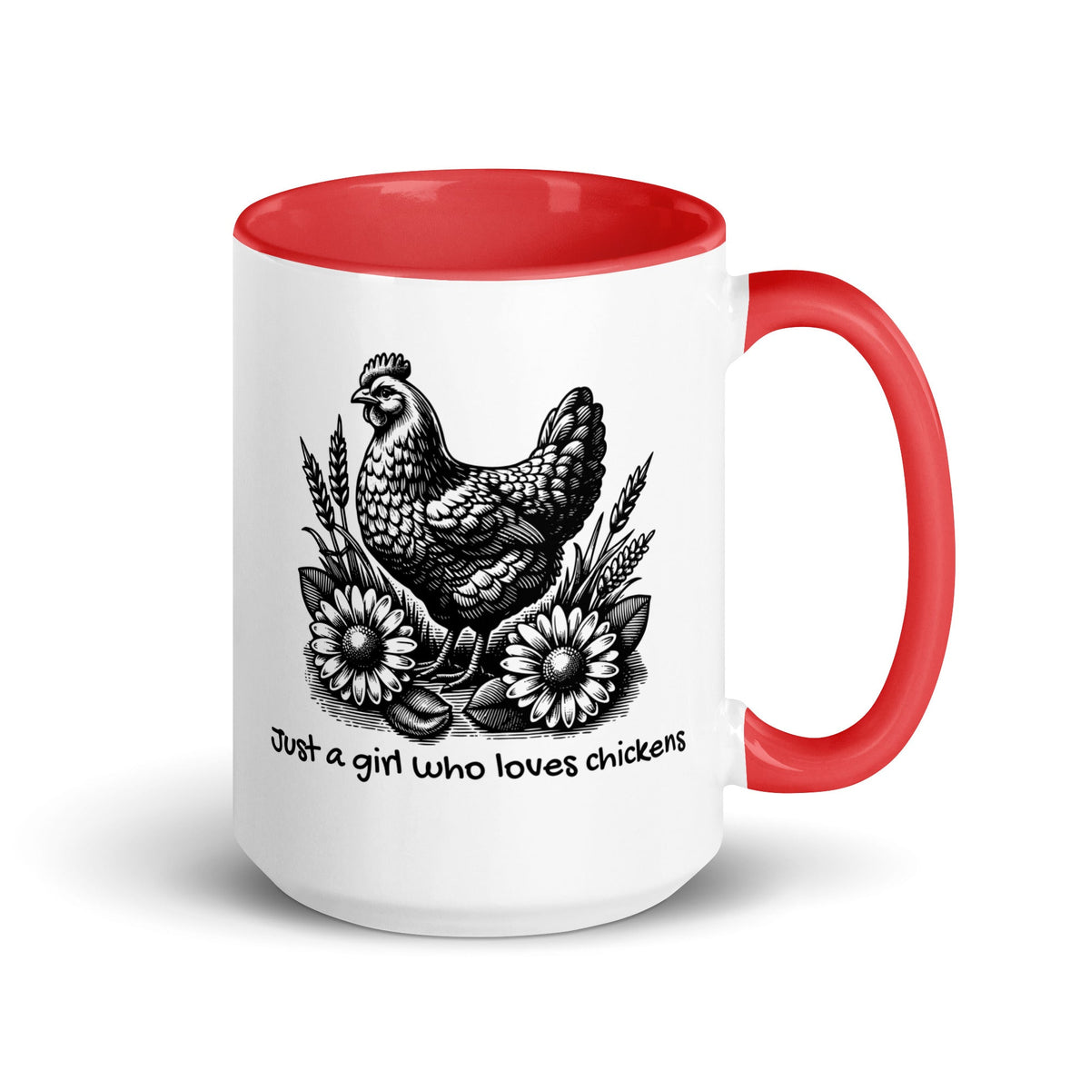 Just a Girl Who Loves Chickens Colored Mug - Cluck It All Farms