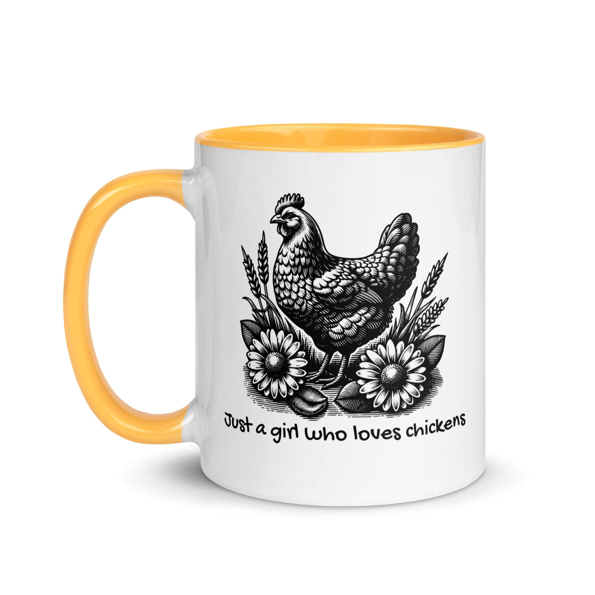 Just a Girl Who Loves Chickens Colored Mug - Cluck It All Farms