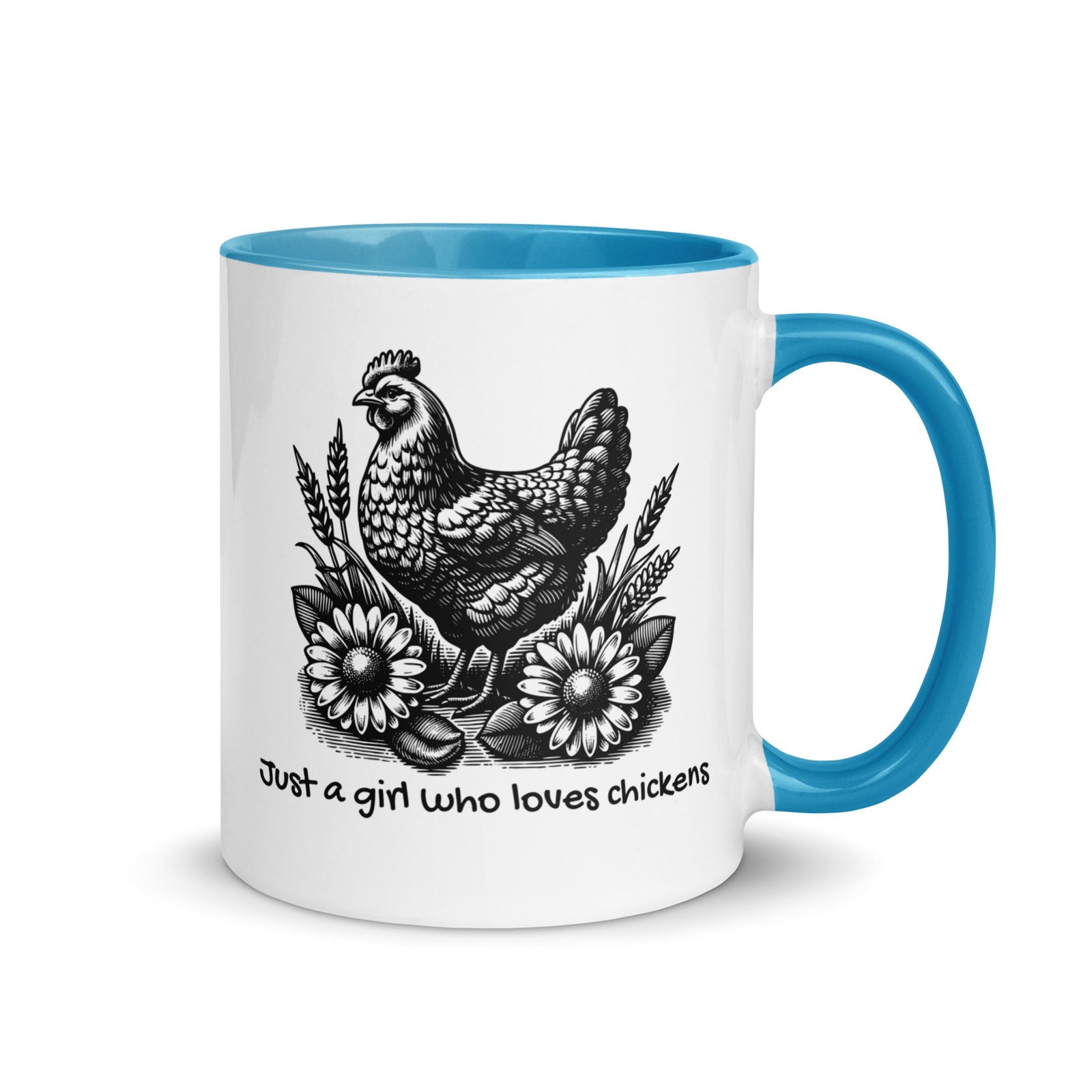 Just a Girl Who Loves Chickens Colored Mug - Cluck It All Farms