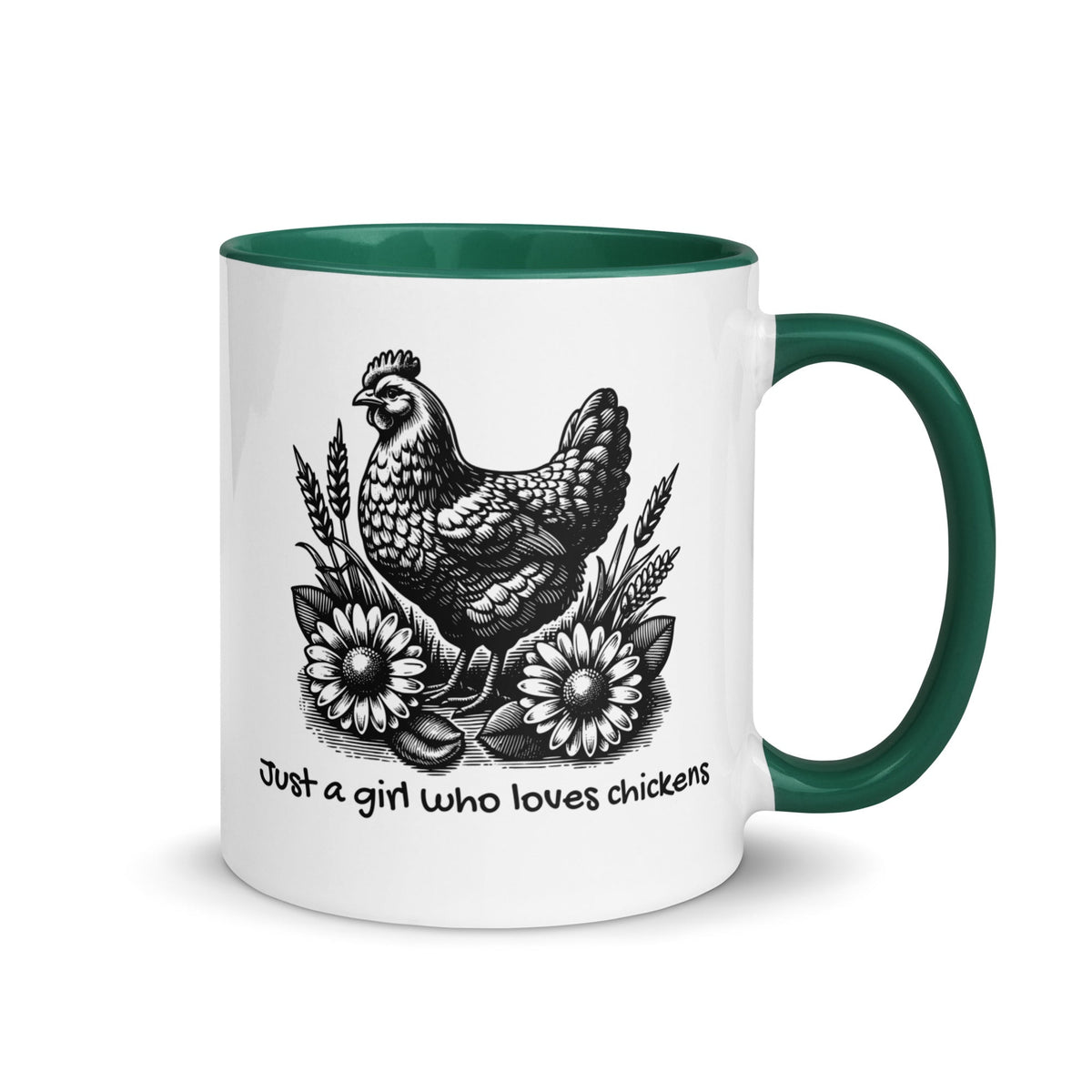 Just a Girl Who Loves Chickens Colored Mug - Cluck It All Farms