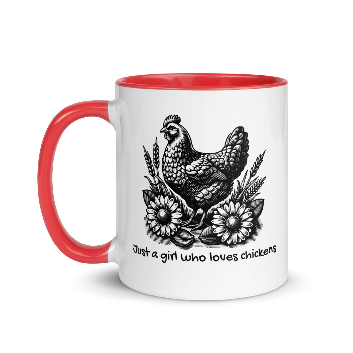 Just a Girl Who Loves Chickens Colored Mug - Cluck It All Farms