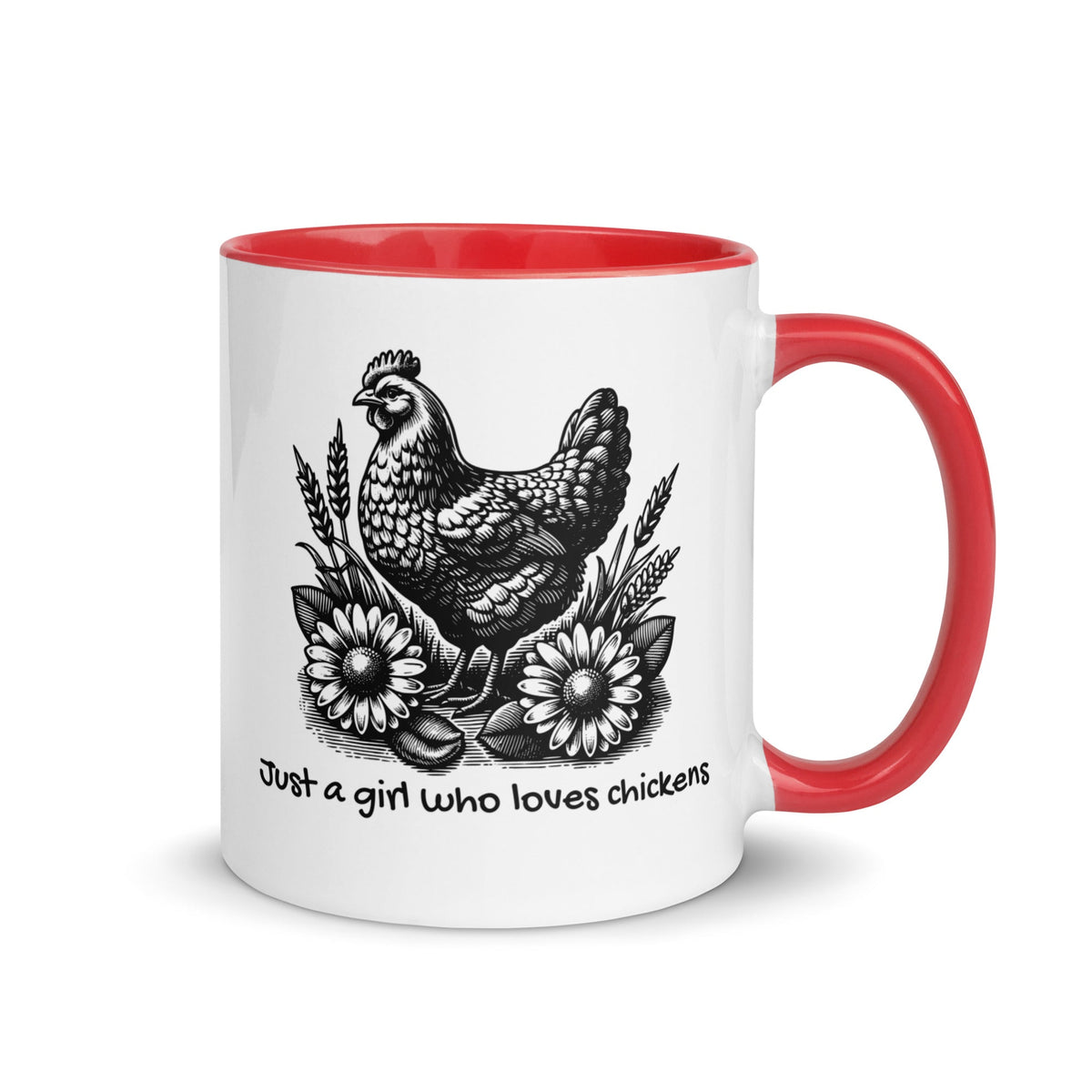 Just a Girl Who Loves Chickens Colored Mug - Cluck It All Farms