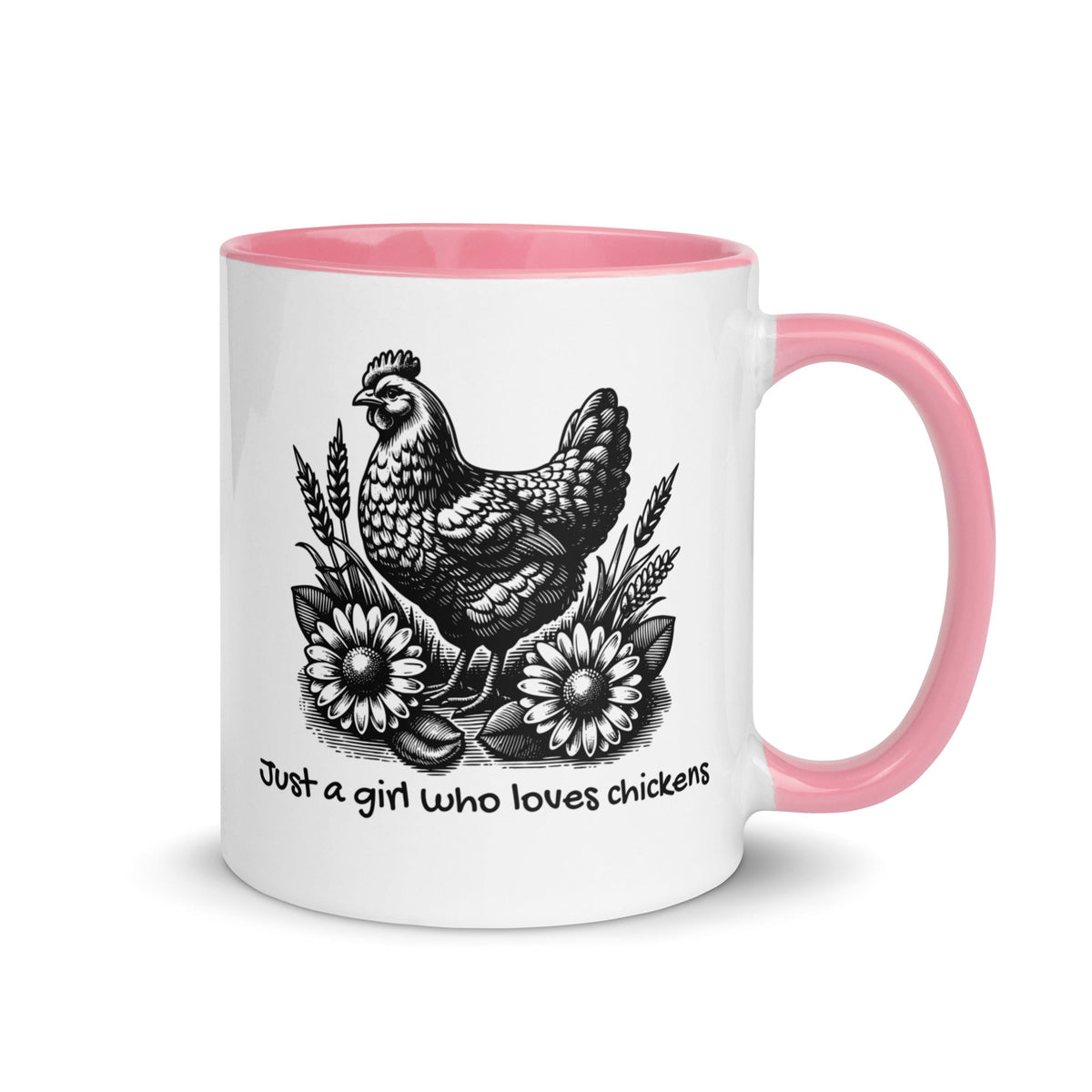 Just a Girl Who Loves Chickens Colored Mug - Cluck It All Farms