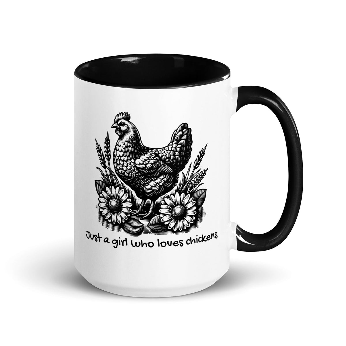 Just a Girl Who Loves Chickens Colored Mug - Cluck It All Farms