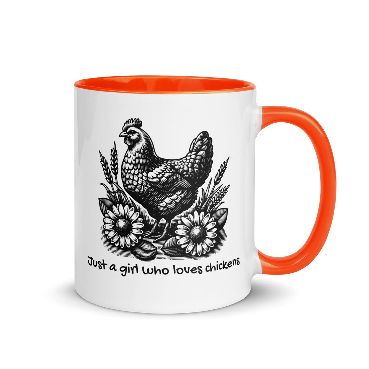 Just a Girl Who Loves Chickens Colored Mug - Cluck It All Farms