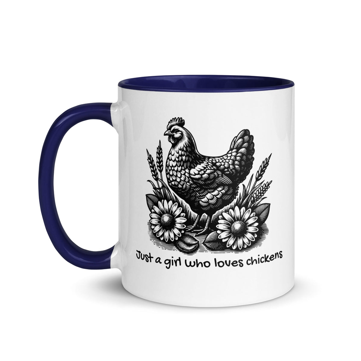 Just a Girl Who Loves Chickens Colored Mug - Cluck It All Farms