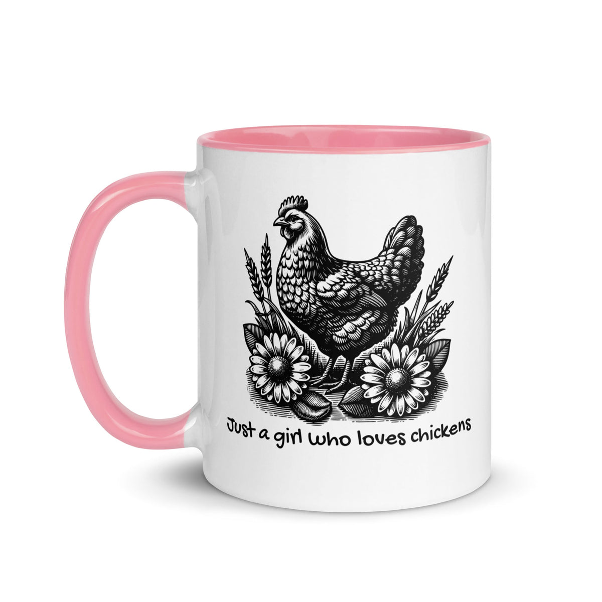 Just a Girl Who Loves Chickens Colored Mug - Cluck It All Farms