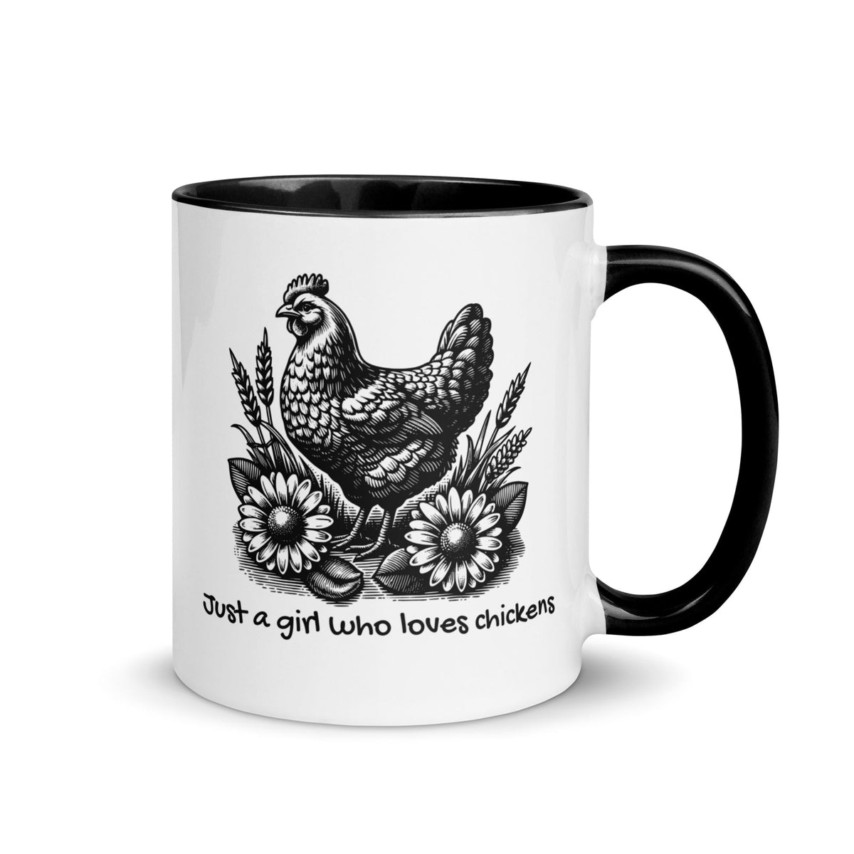 Just a Girl Who Loves Chickens Colored Mug - Cluck It All Farms