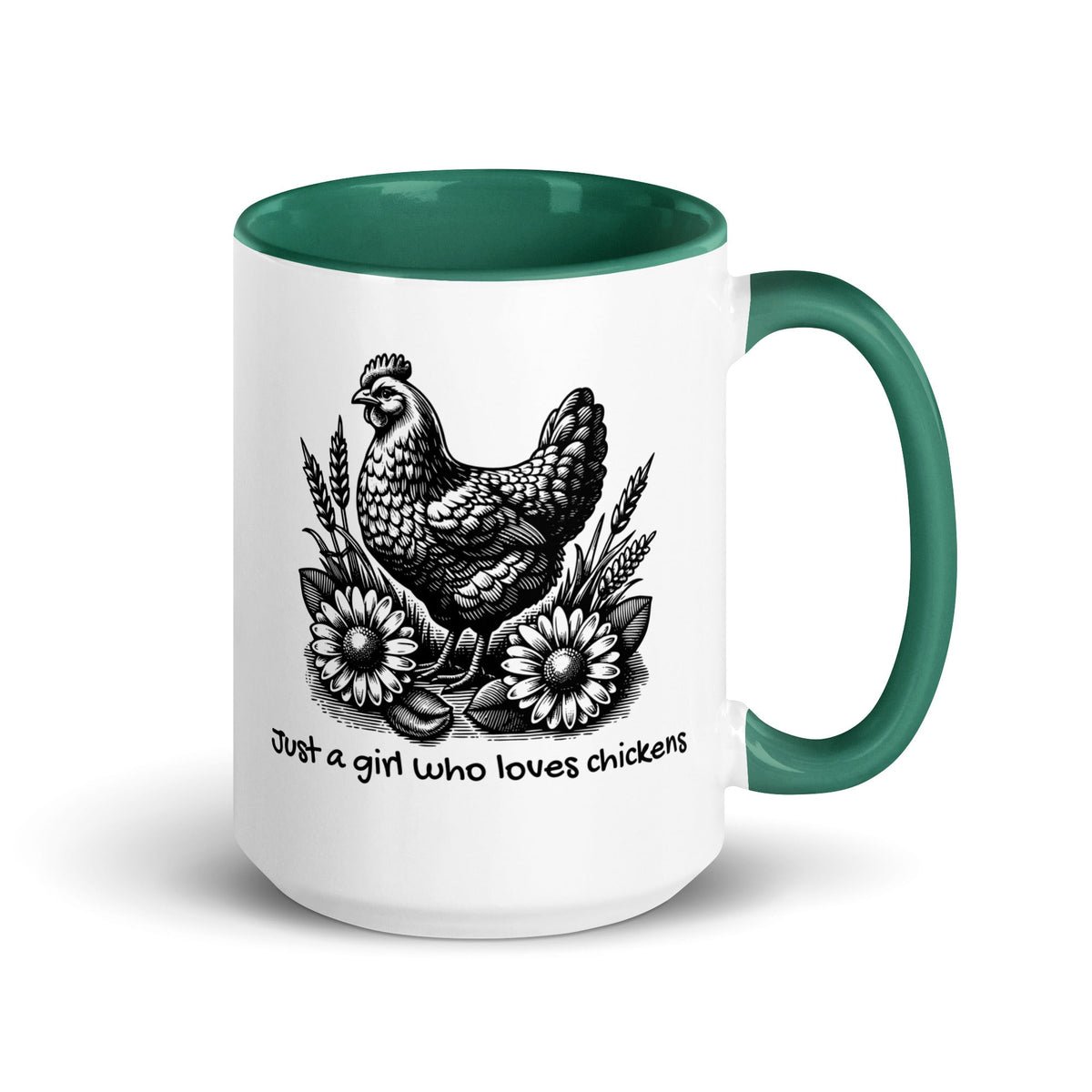 Just a Girl Who Loves Chickens Colored Mug - Cluck It All Farms