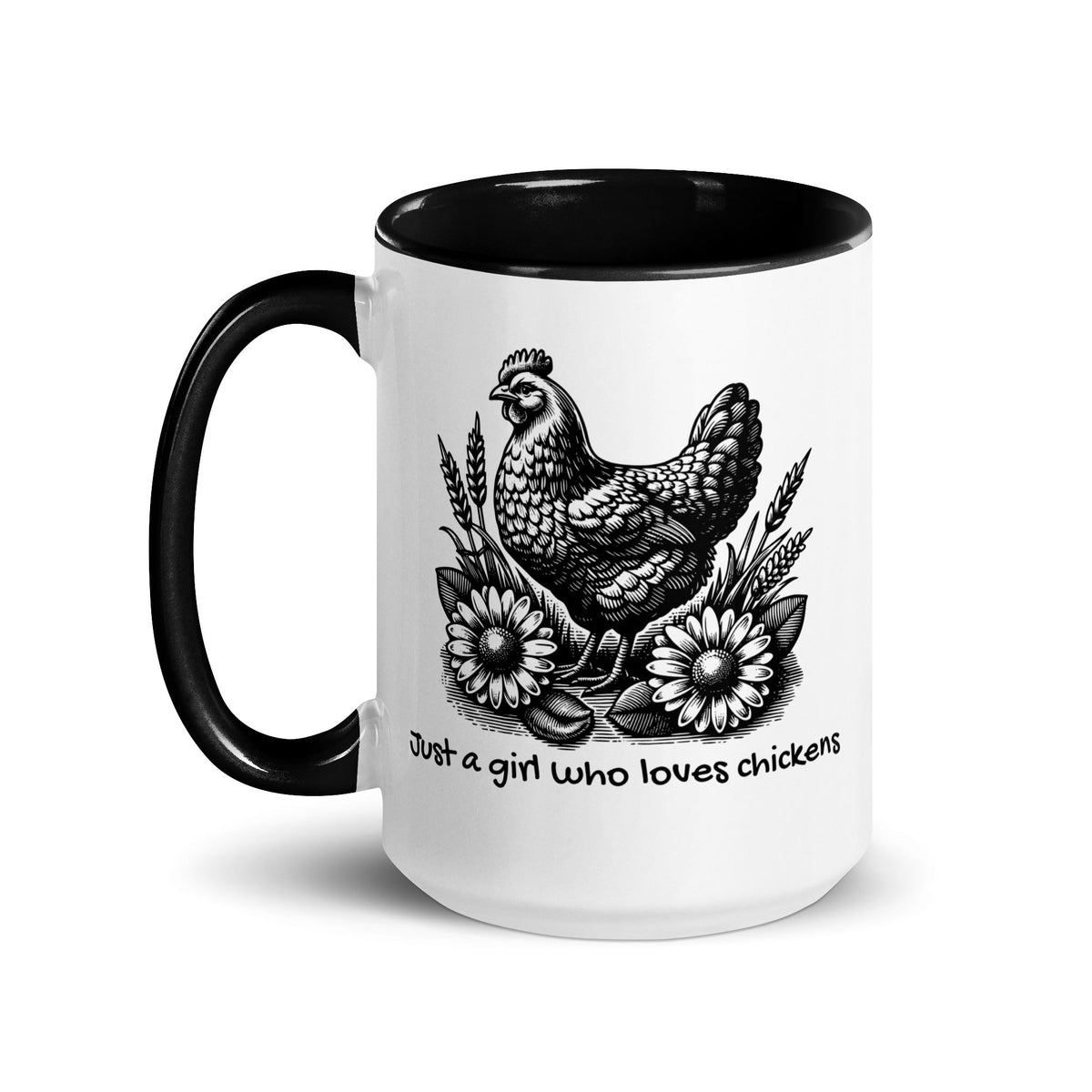 Just a Girl Who Loves Chickens Colored Mug - Cluck It All Farms