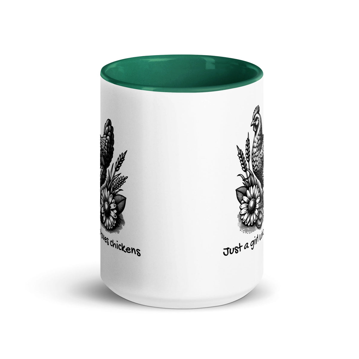 Just a Girl Who Loves Chickens Colored Mug - Cluck It All Farms