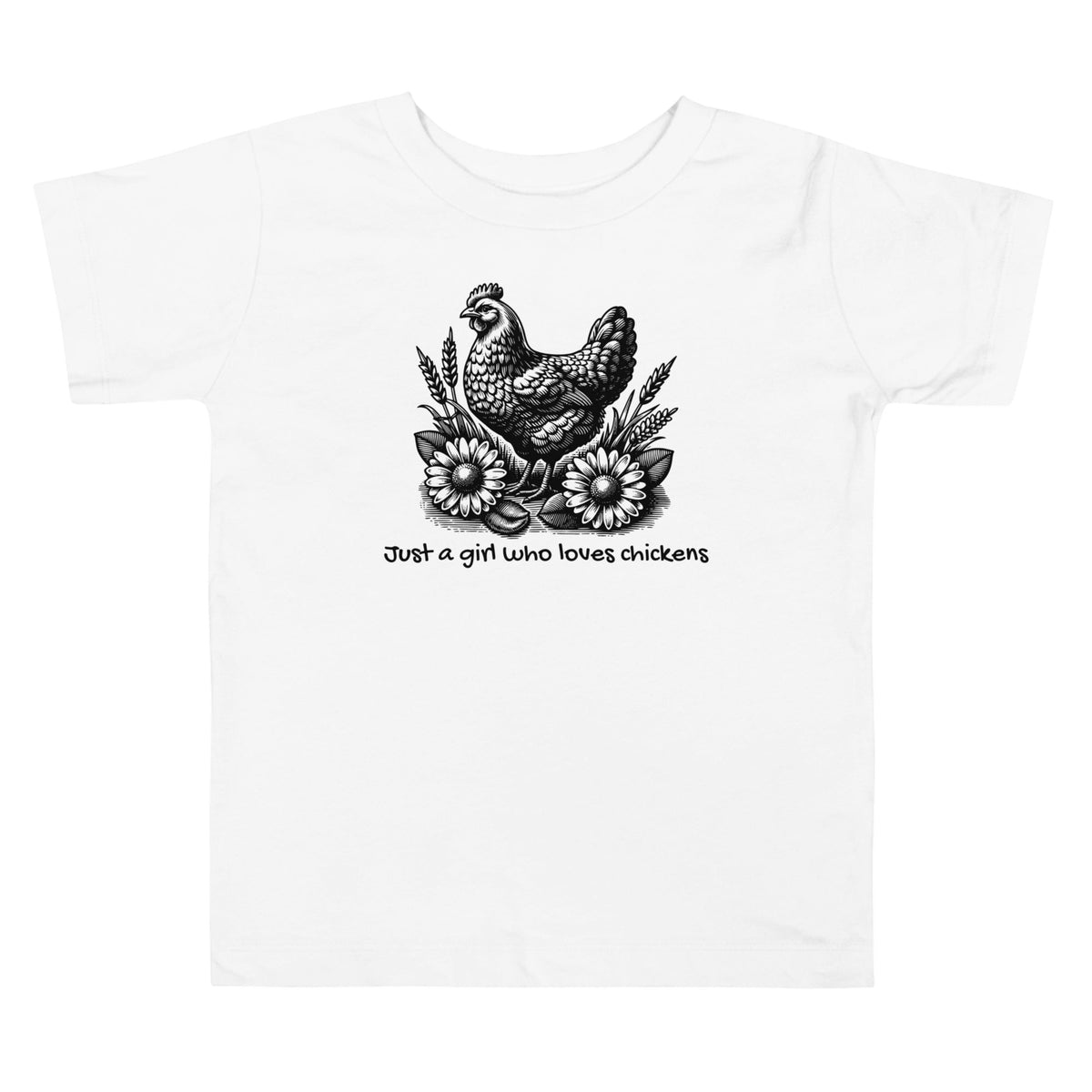 Just a Girl Who Loves Chickens Toddler Short Sleeve Tee - Cluck It All Farms