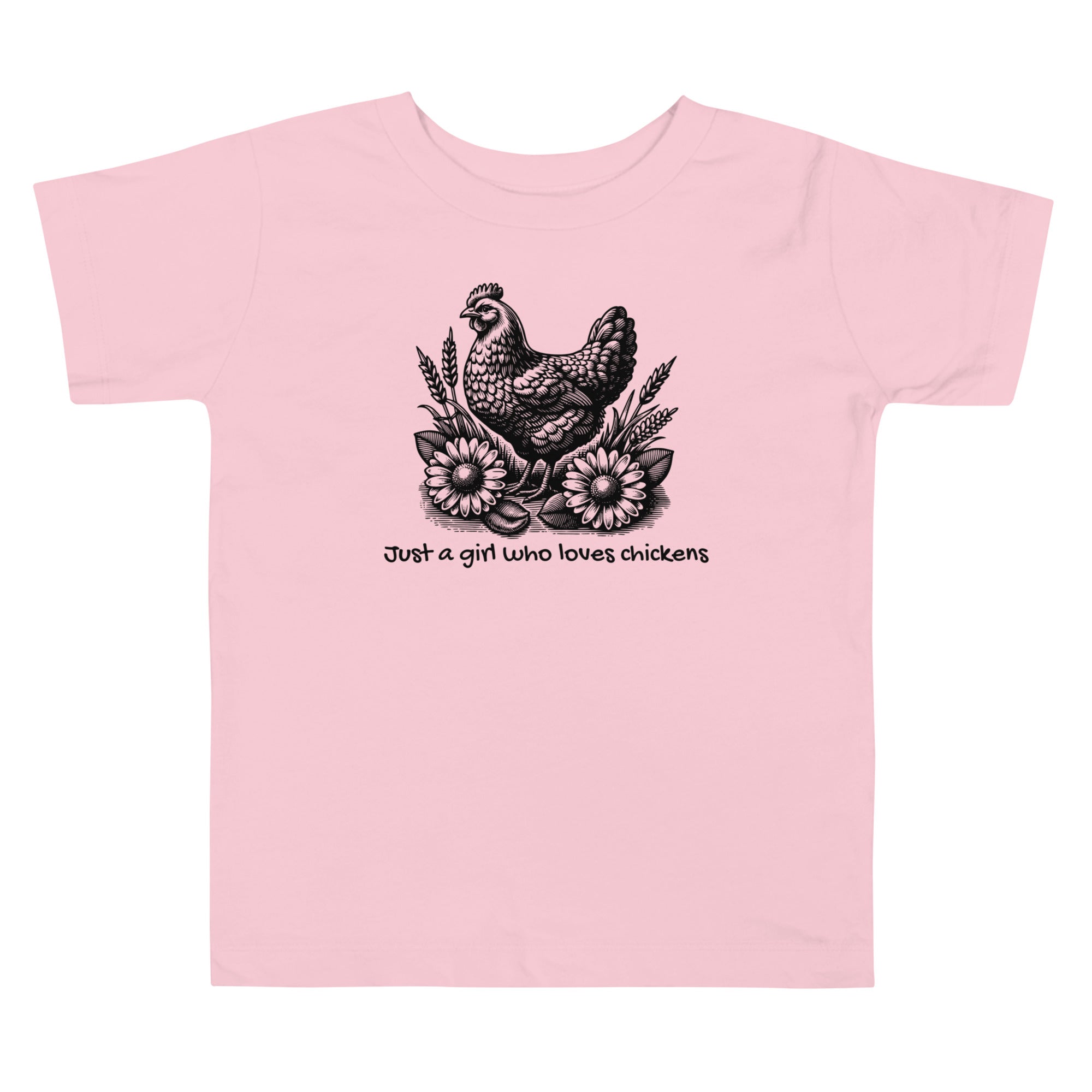 Just a Girl Who Loves Chickens Toddler Short Sleeve Tee - Cluck It All Farms