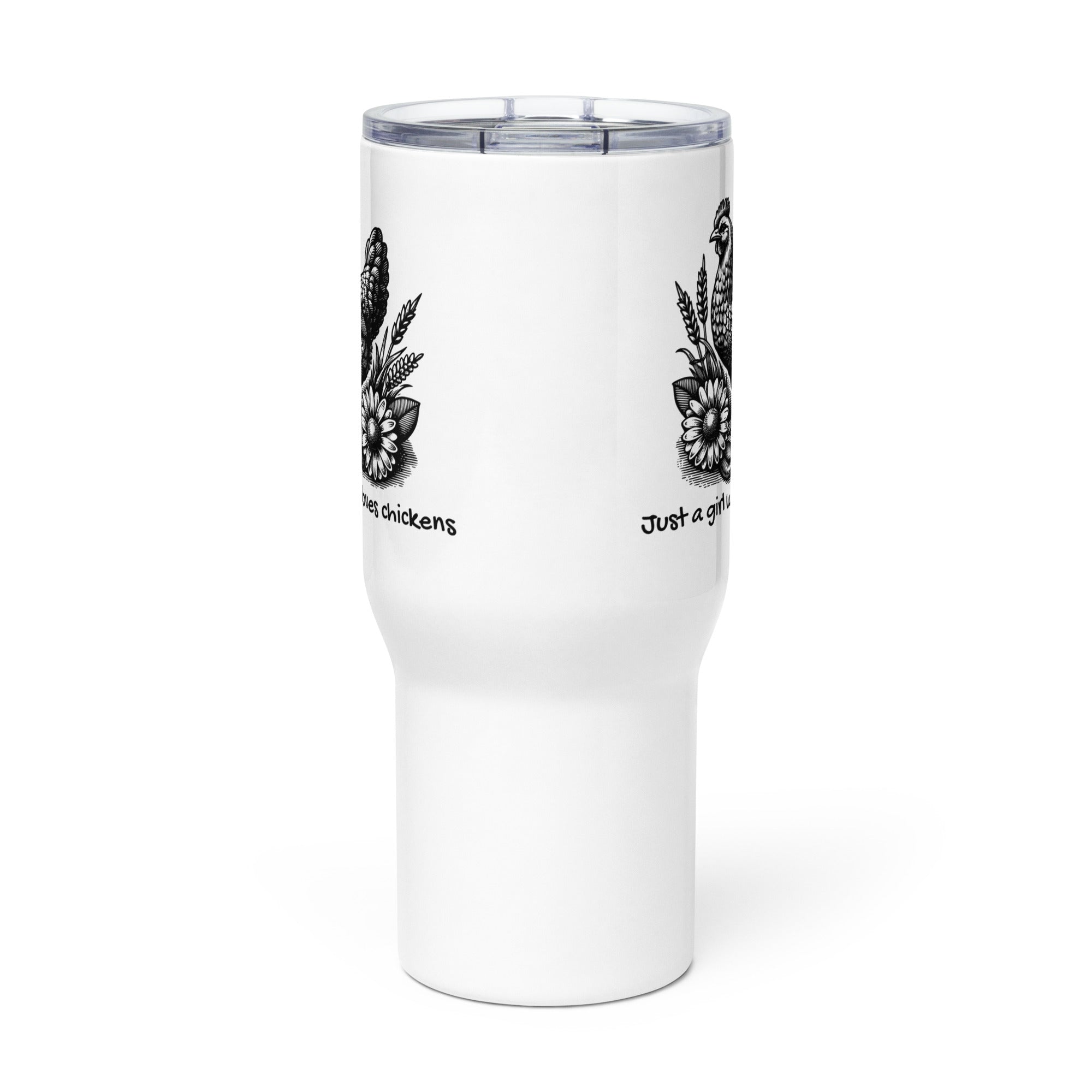 Just a Girl Who Loves Chickens Travel Mug With Handle - Cluck It All Farms