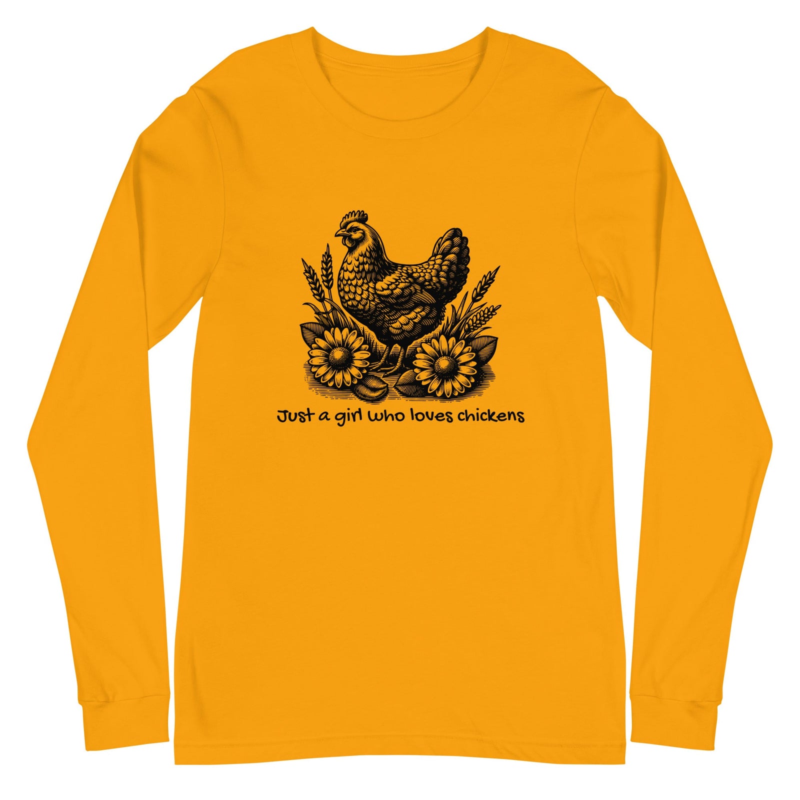 Just a Girl Who Loves Chickens Unisex Long Sleeve Tee - Cluck It All Farms