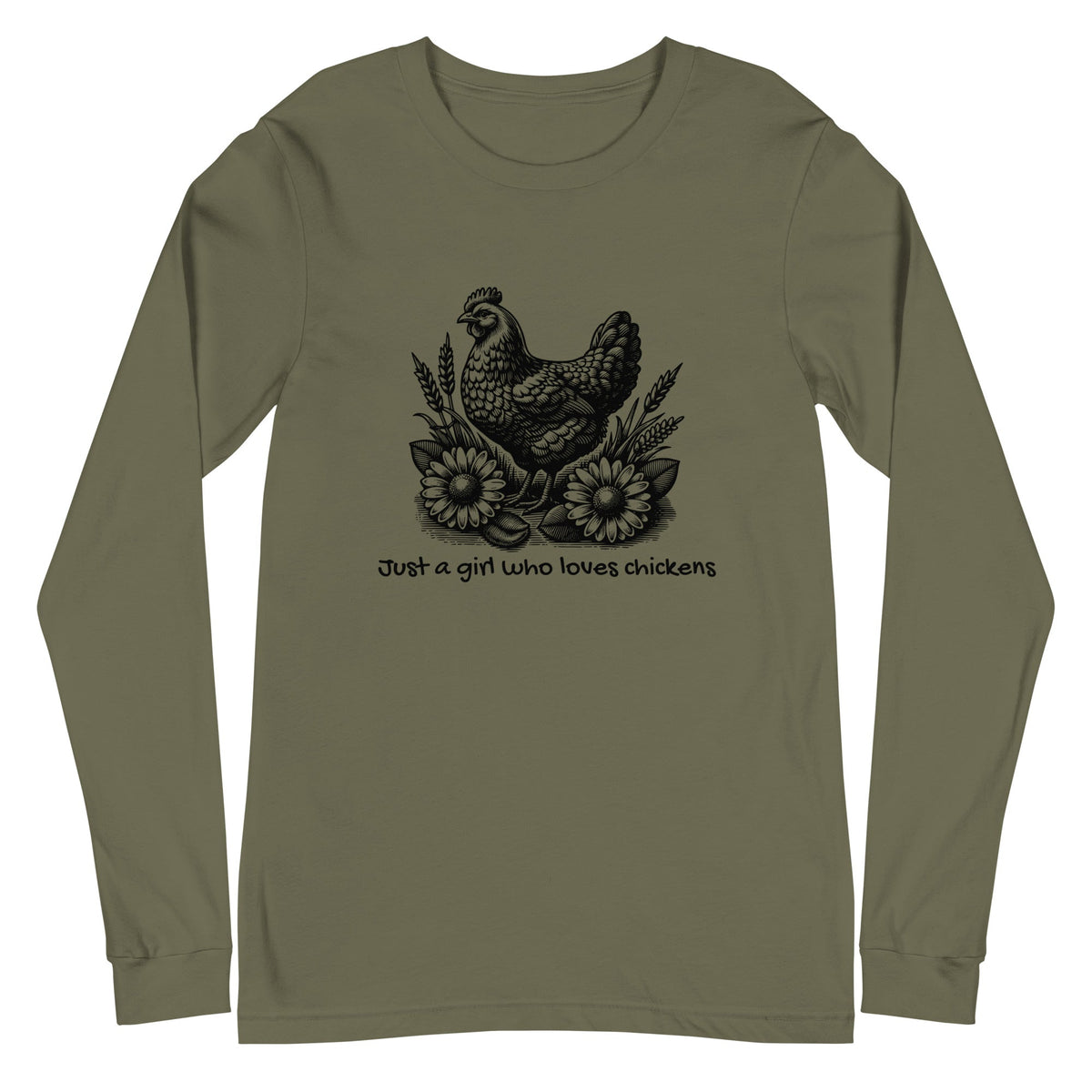 Just a Girl Who Loves Chickens Unisex Long Sleeve Tee - Cluck It All Farms