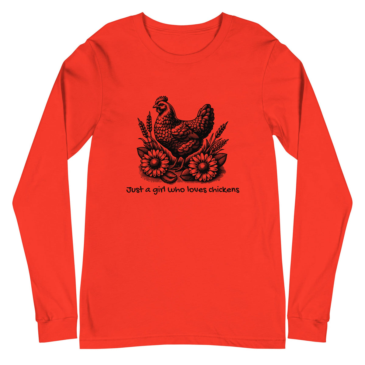 Just a Girl Who Loves Chickens Unisex Long Sleeve Tee - Cluck It All Farms