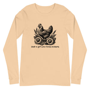 Just a Girl Who Loves Chickens Unisex Long Sleeve Tee - Cluck It All Farms