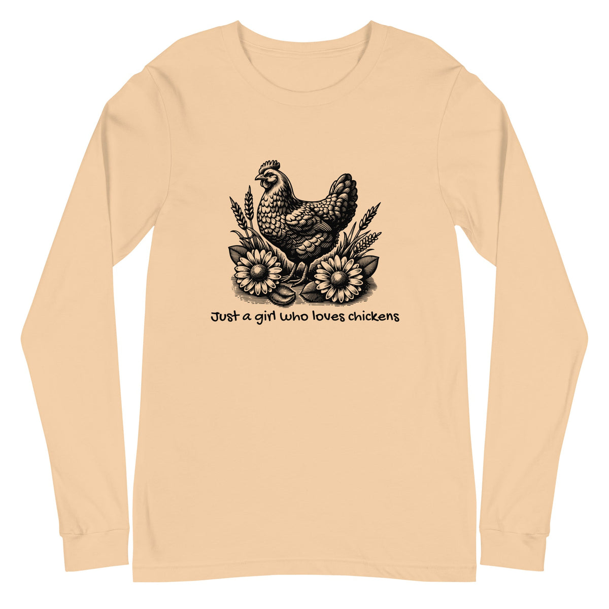 Just a Girl Who Loves Chickens Unisex Long Sleeve Tee - Cluck It All Farms