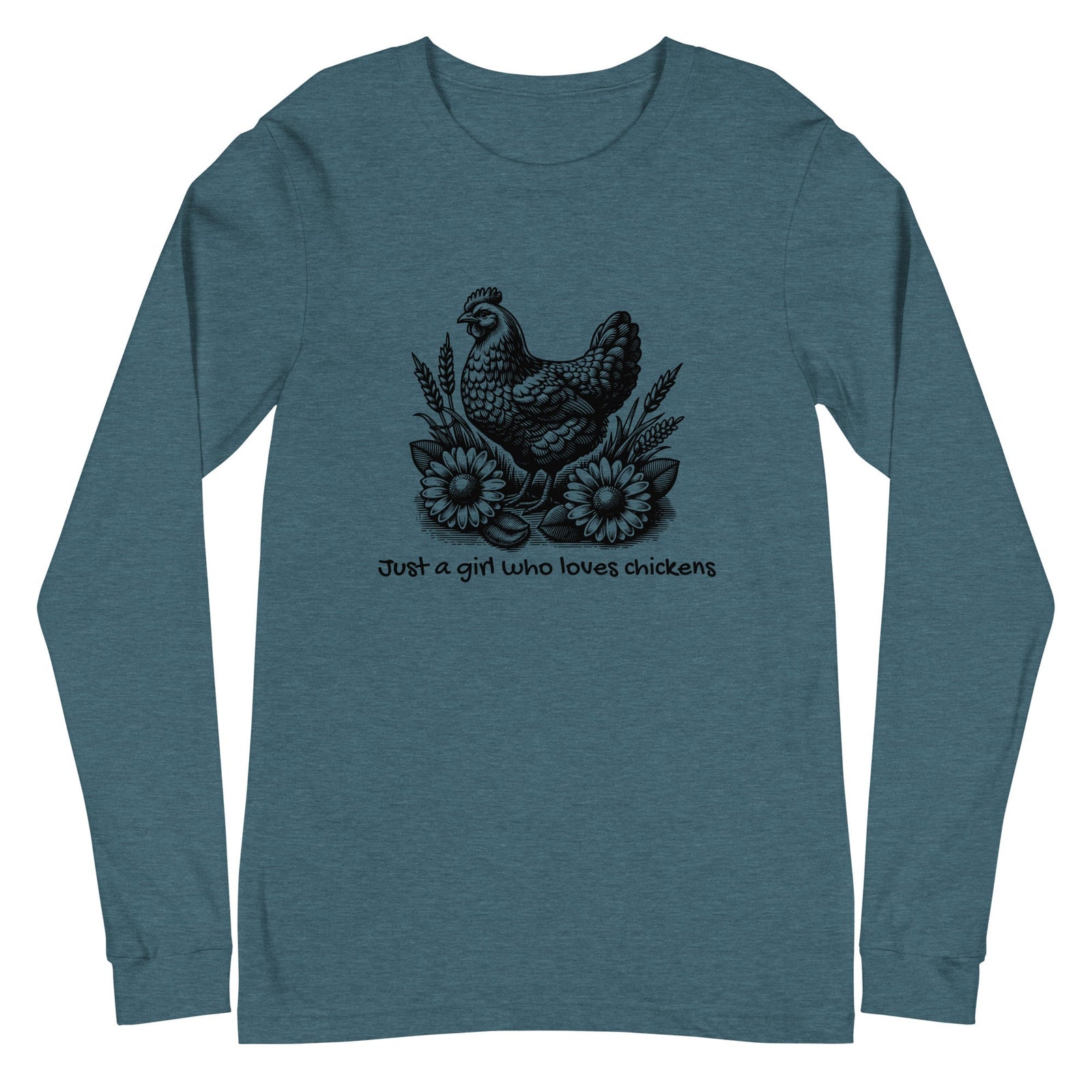 Just a Girl Who Loves Chickens Unisex Long Sleeve Tee - Cluck It All Farms