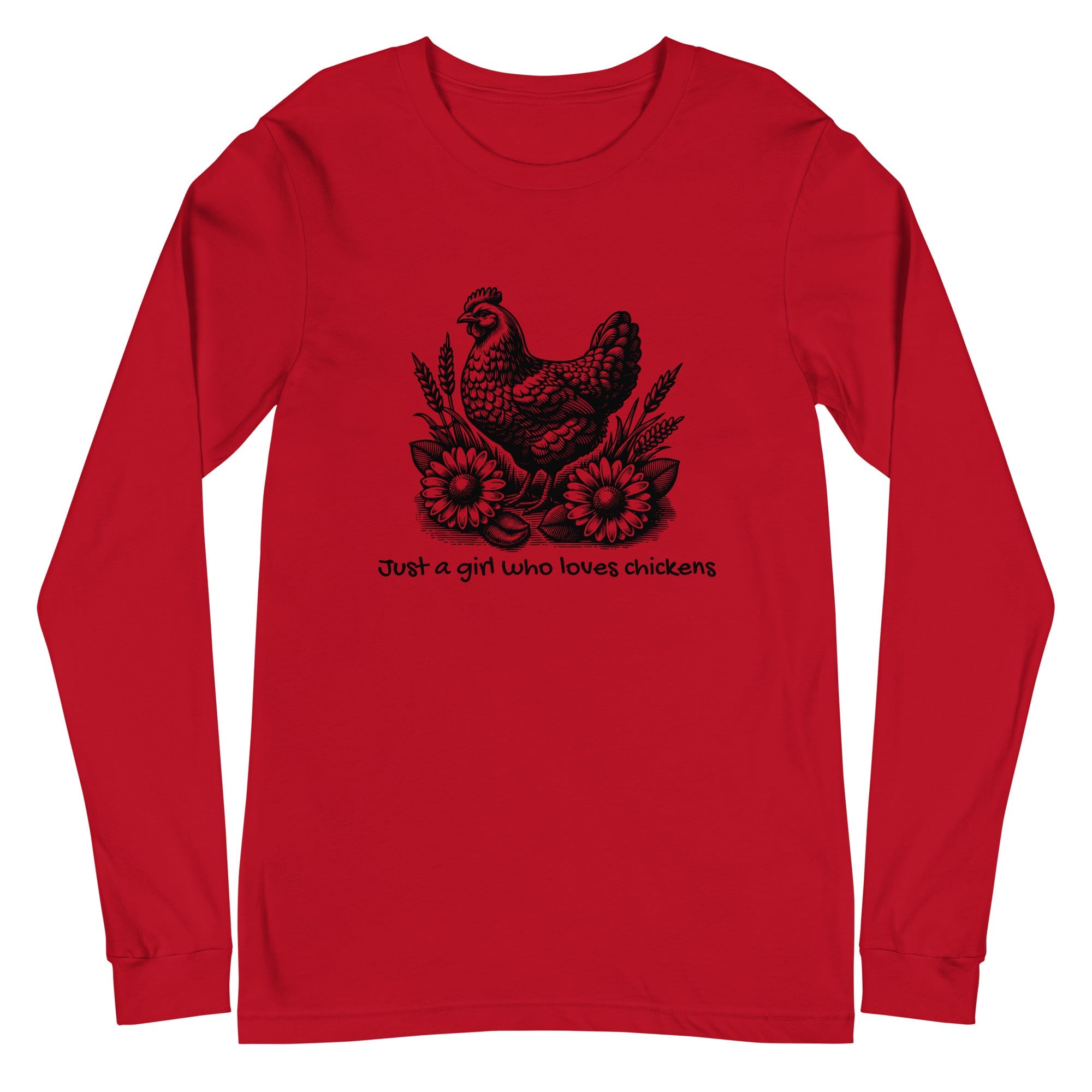Just a Girl Who Loves Chickens Unisex Long Sleeve Tee - Cluck It All Farms