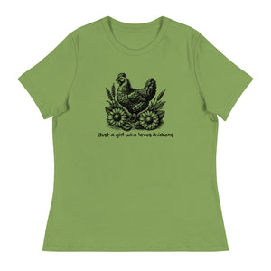 Just a Girl Who Loves Chickens Women's Relaxed T-Shirt - Cluck It All Farms