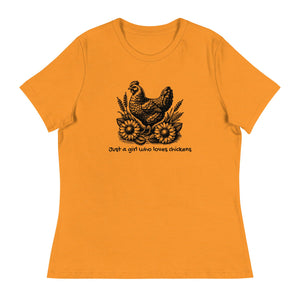 Just a Girl Who Loves Chickens Women's Relaxed T-Shirt - Cluck It All Farms