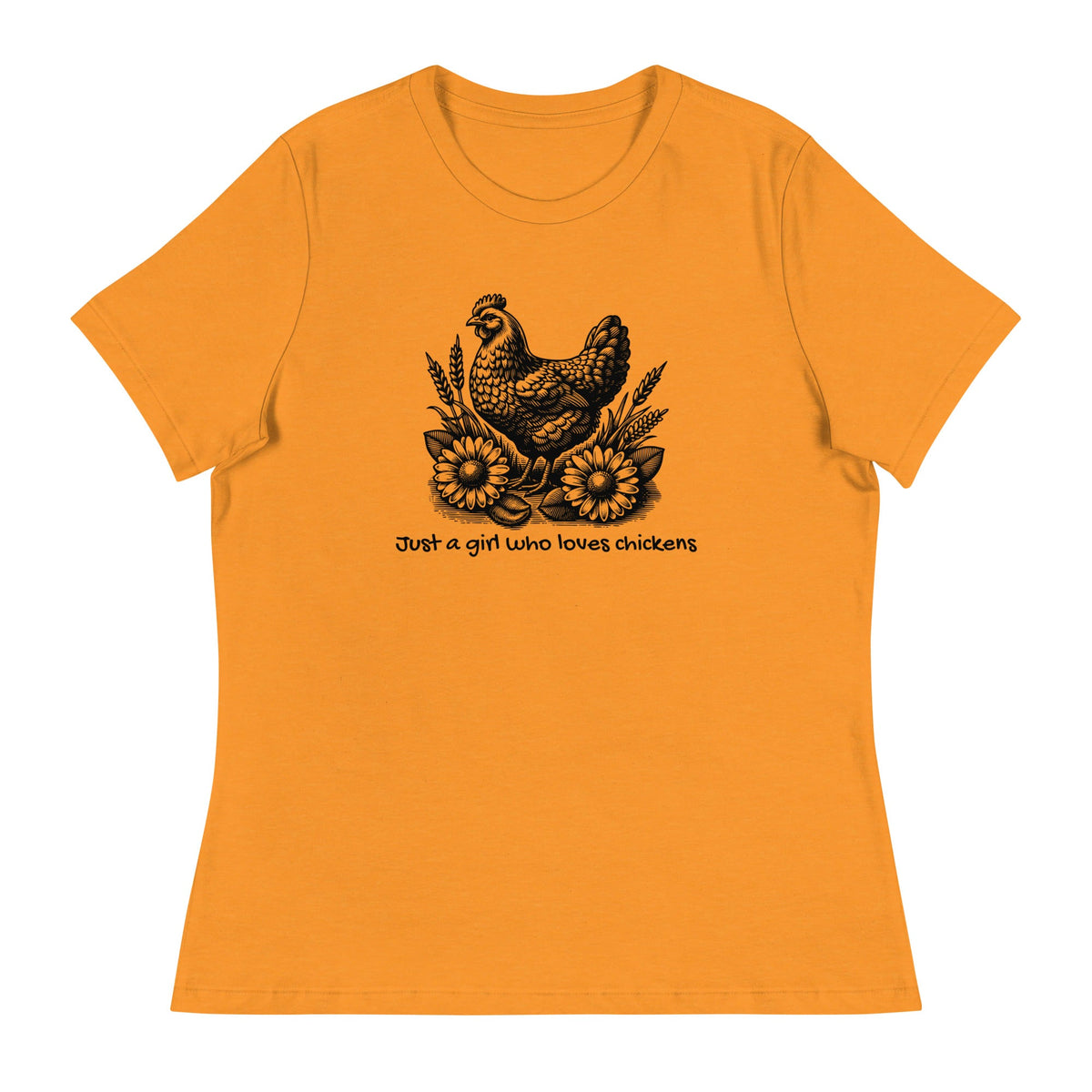 Just a Girl Who Loves Chickens Women&#39;s Relaxed T-Shirt - Cluck It All Farms