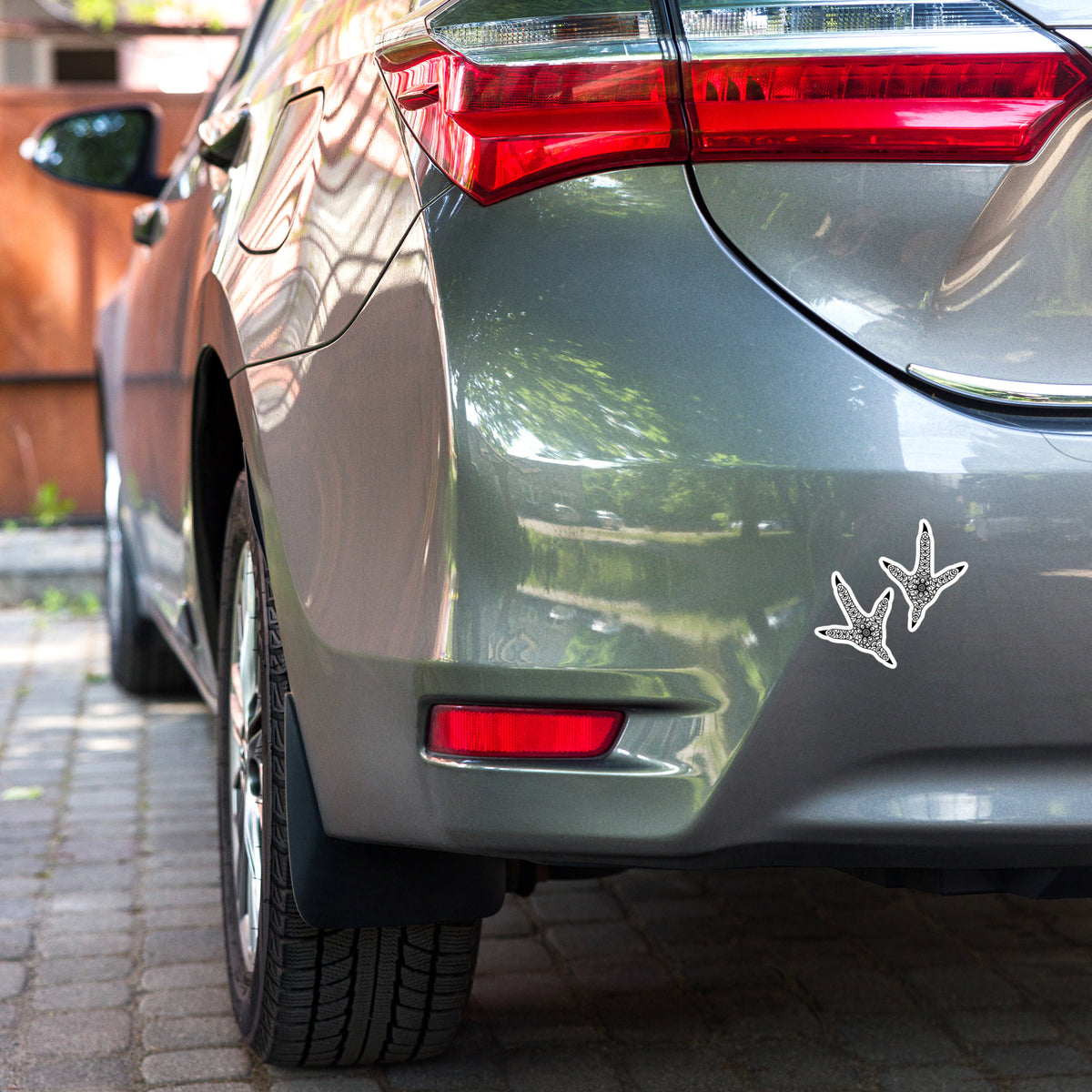 Chicken Feet Sticker on a car bumper