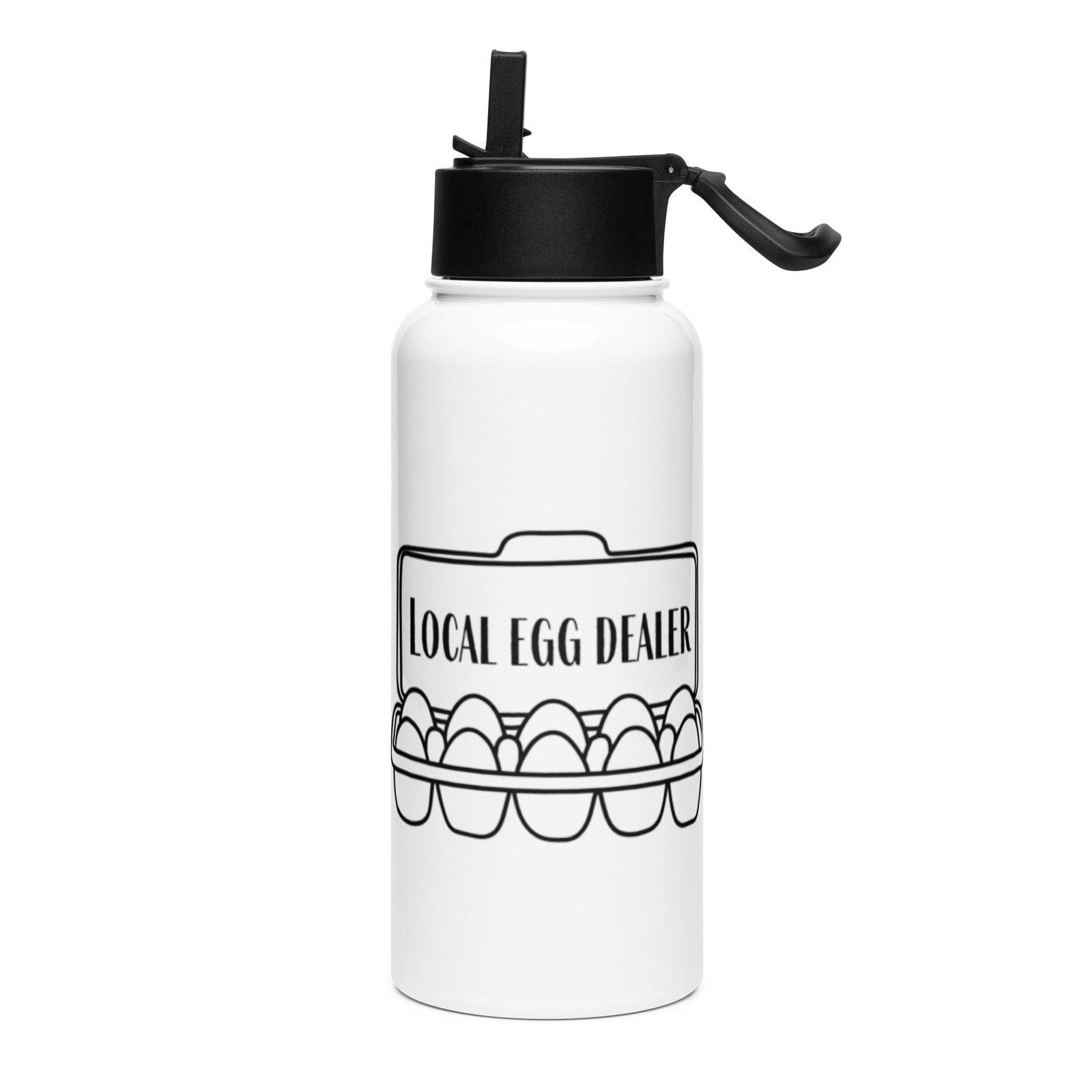 Local Egg Dealer Stainless Steel Water Bottle with Straw Lid - Cluck It All Farms