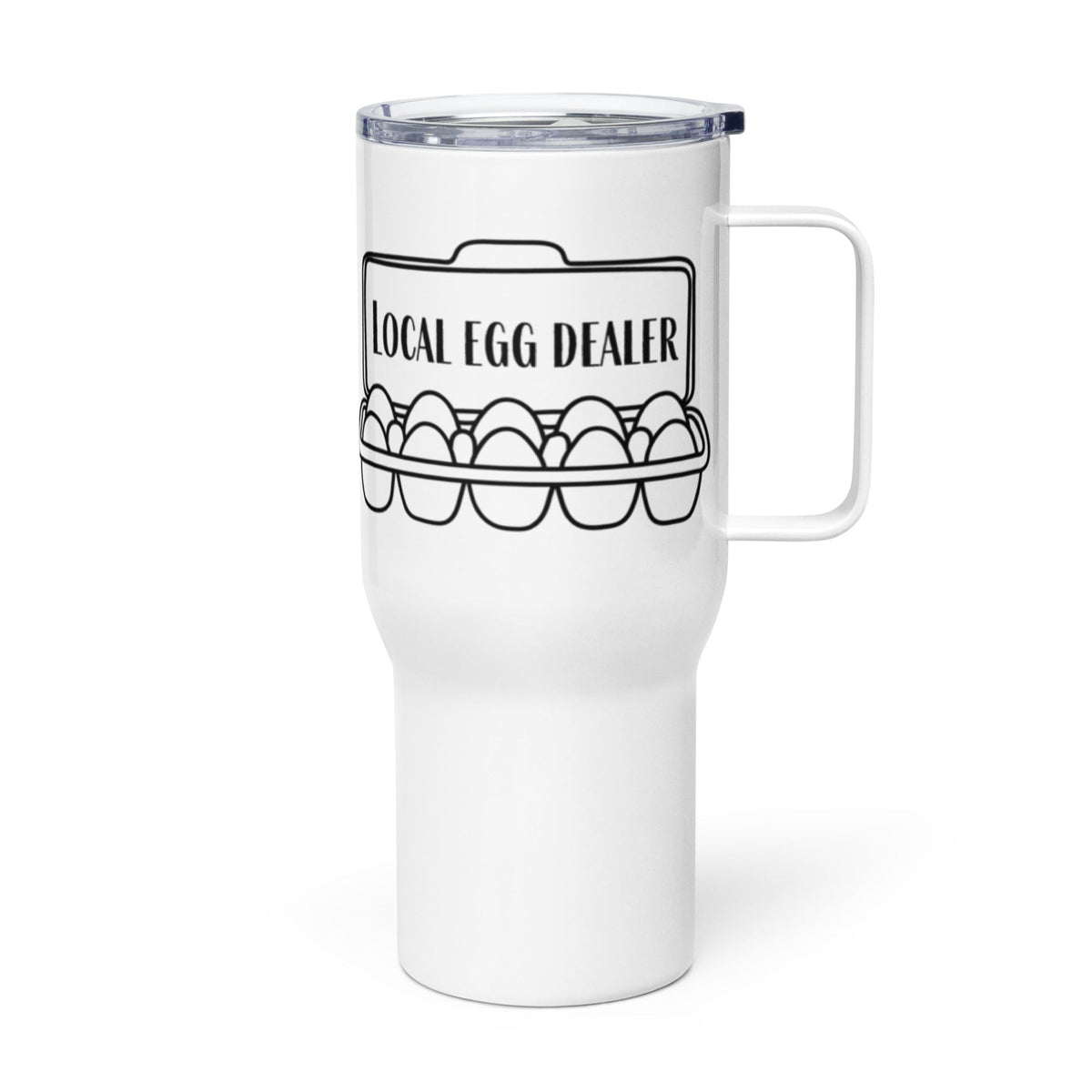 Local Egg Dealer Travel Mug with Handle - Cluck It All Farms