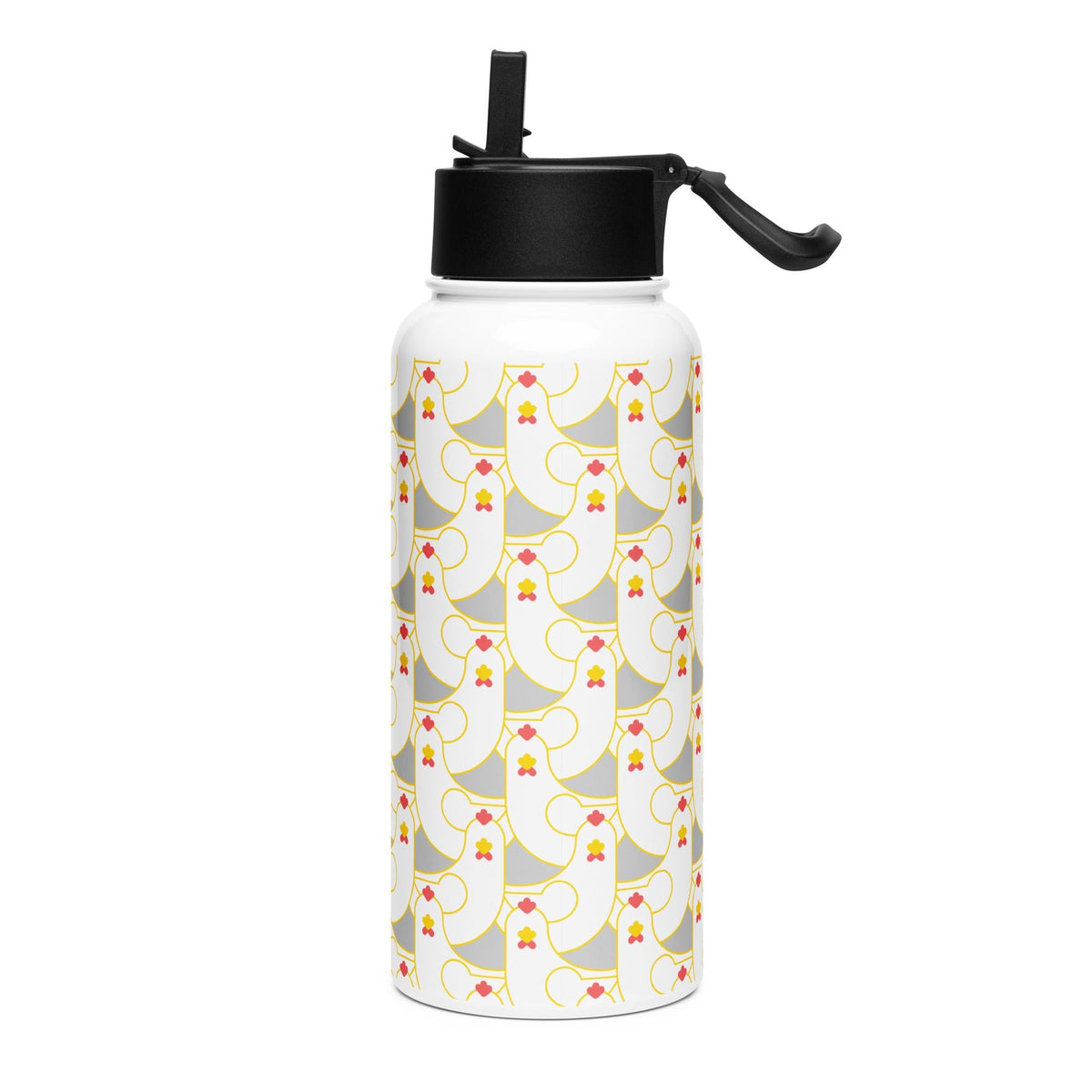 March of the Hens Stainless Steel Water Bottle with Straw Lid - Cluck It All Farms