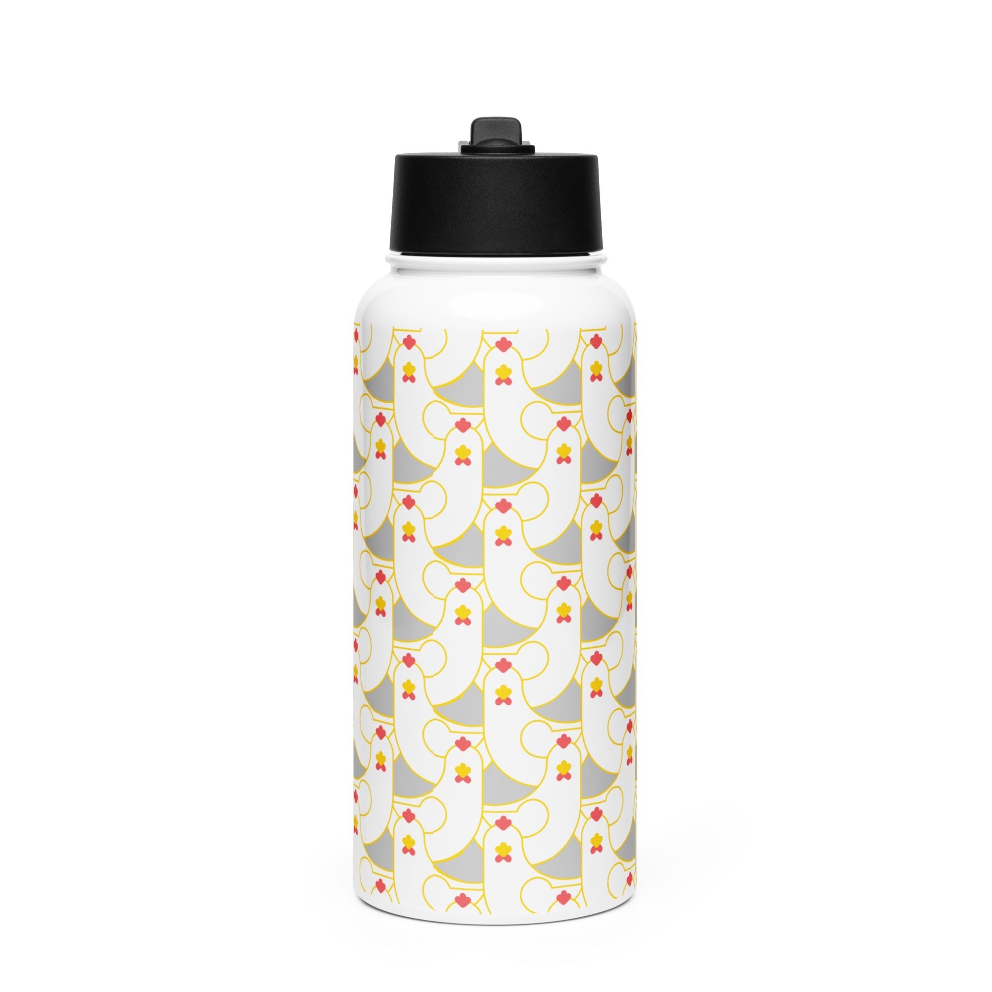 March of the Hens Stainless Steel Water Bottle with Straw Lid - Cluck It All Farms