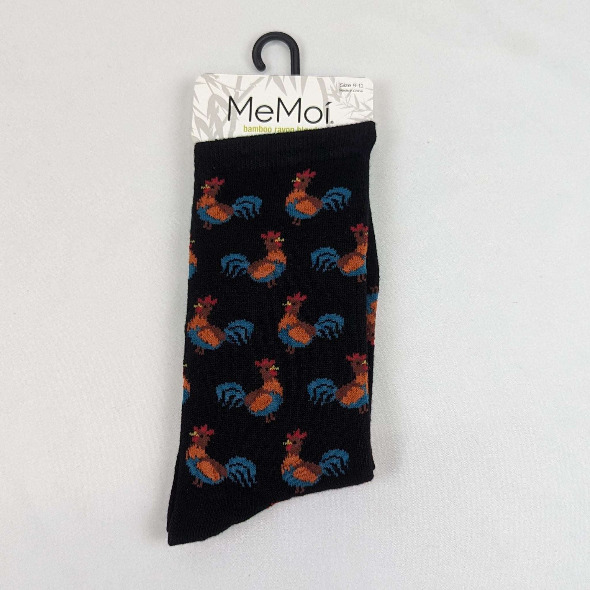 MeMoi Chickens Bamboo Blend Crew Socks - Cluck It All Farms