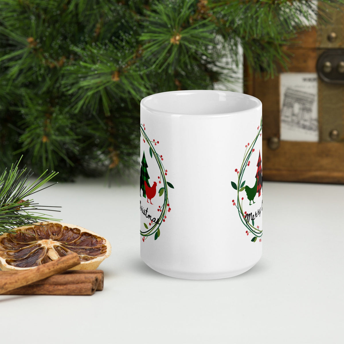 Merry Christmas White Glossy Mug - Cluck It All Farms