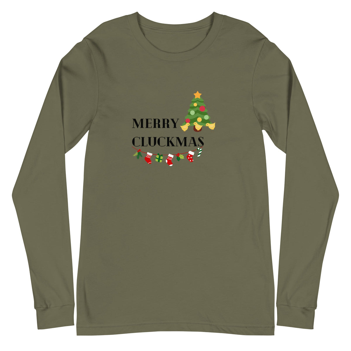 Merry Cluckmas Unisex Long Sleeve Tee - Cluck It All Farms