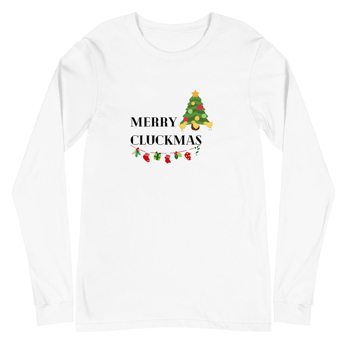 Merry Cluckmas Unisex Long Sleeve Tee - Cluck It All Farms