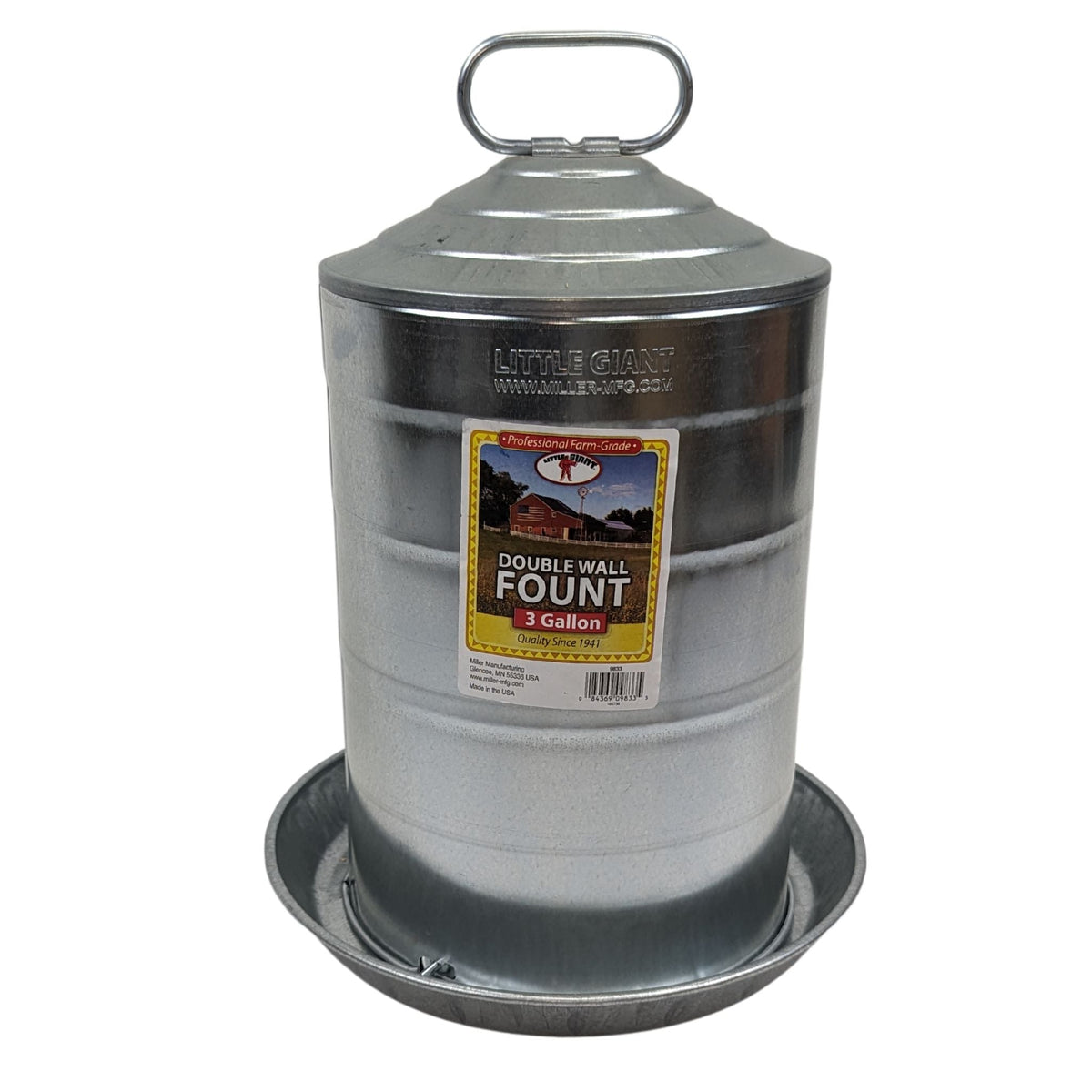 Miller Little Giant Galvanized Double Wall Poultry Waterer - Cluck It All Farms